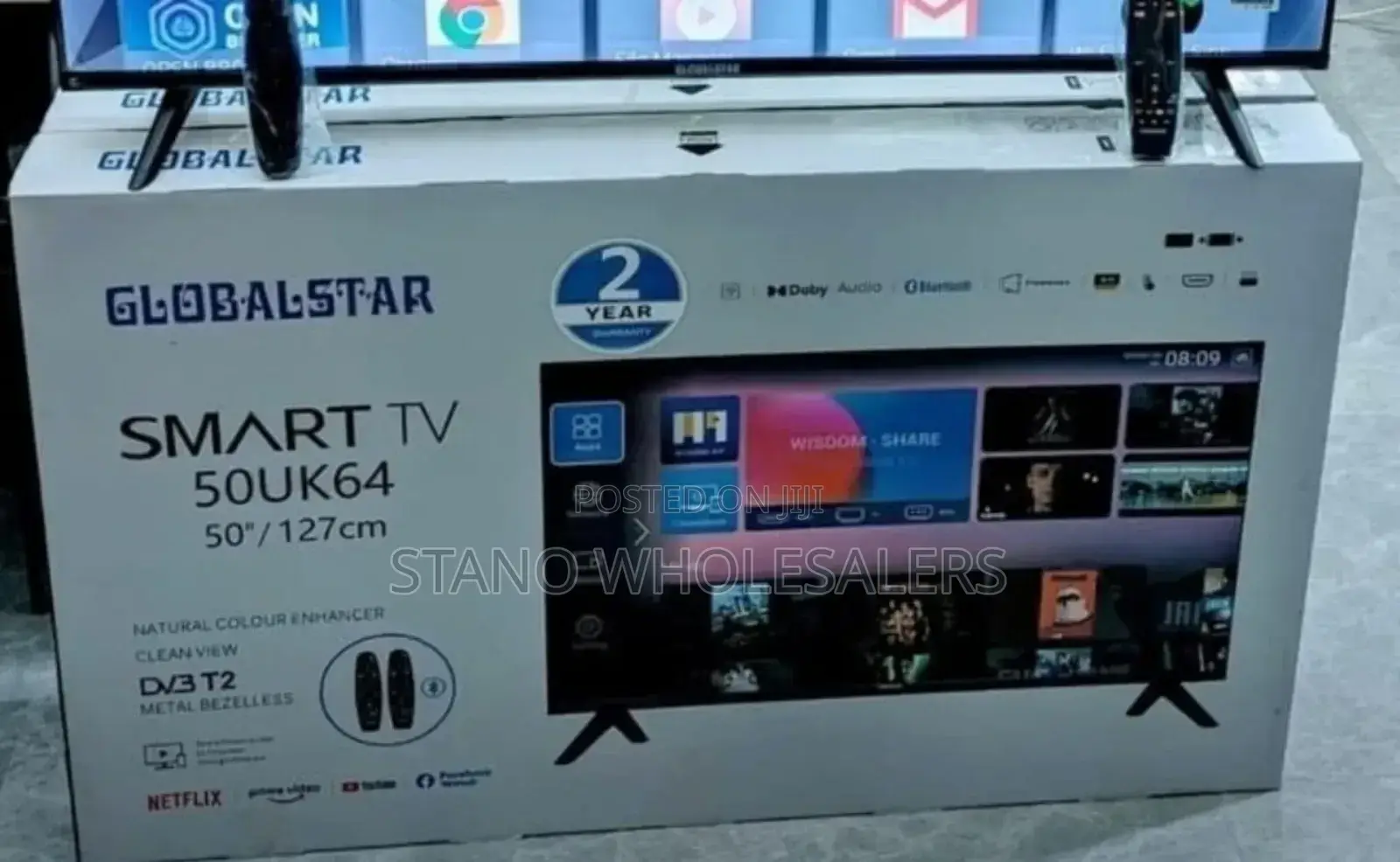 2 Years Warranty Frameless Globalstar 50 Inch Smart Tv