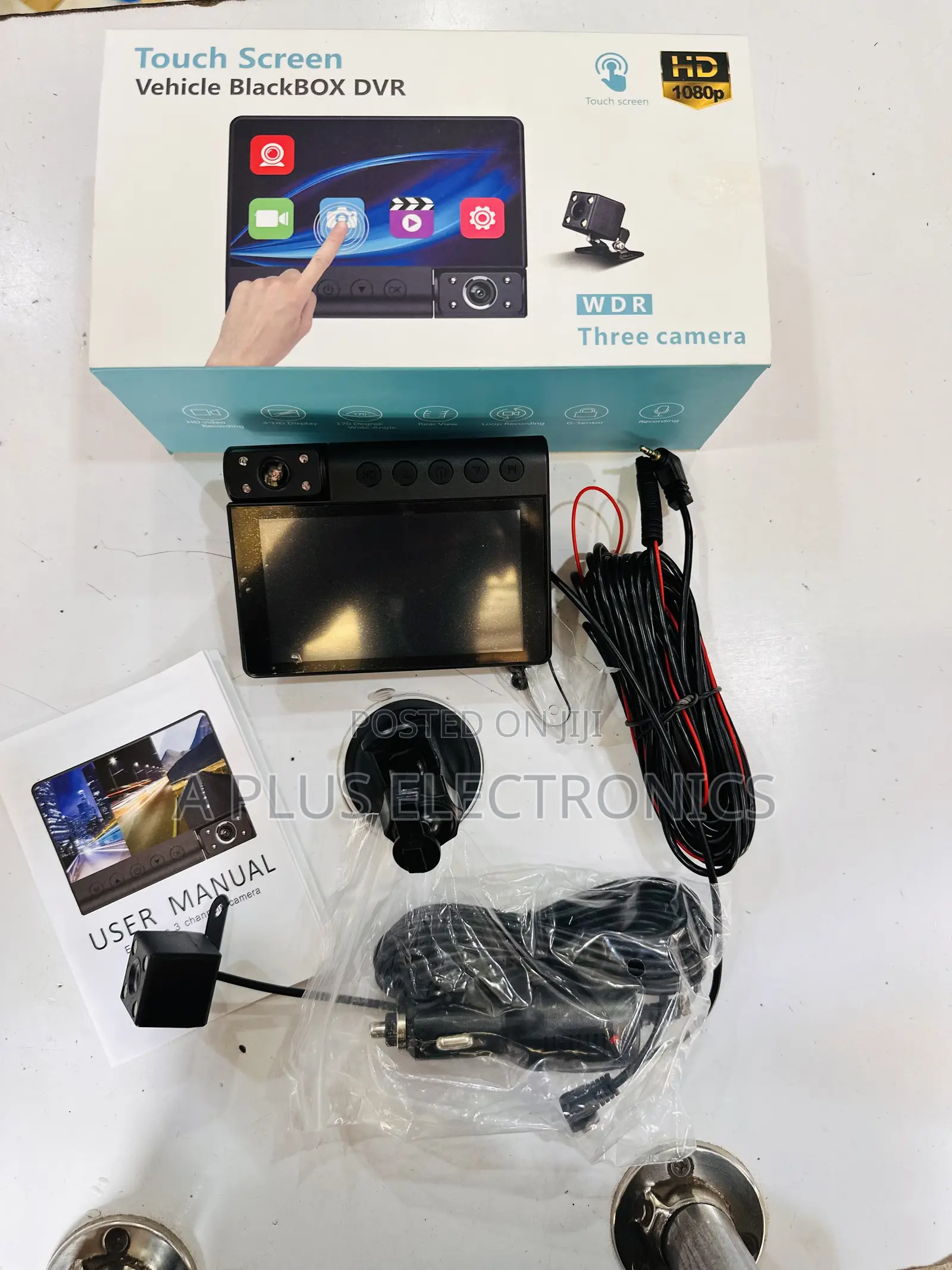 C12 Dash 3 Cameras (Touch Screen) – High-Quality Car Dashcam Set