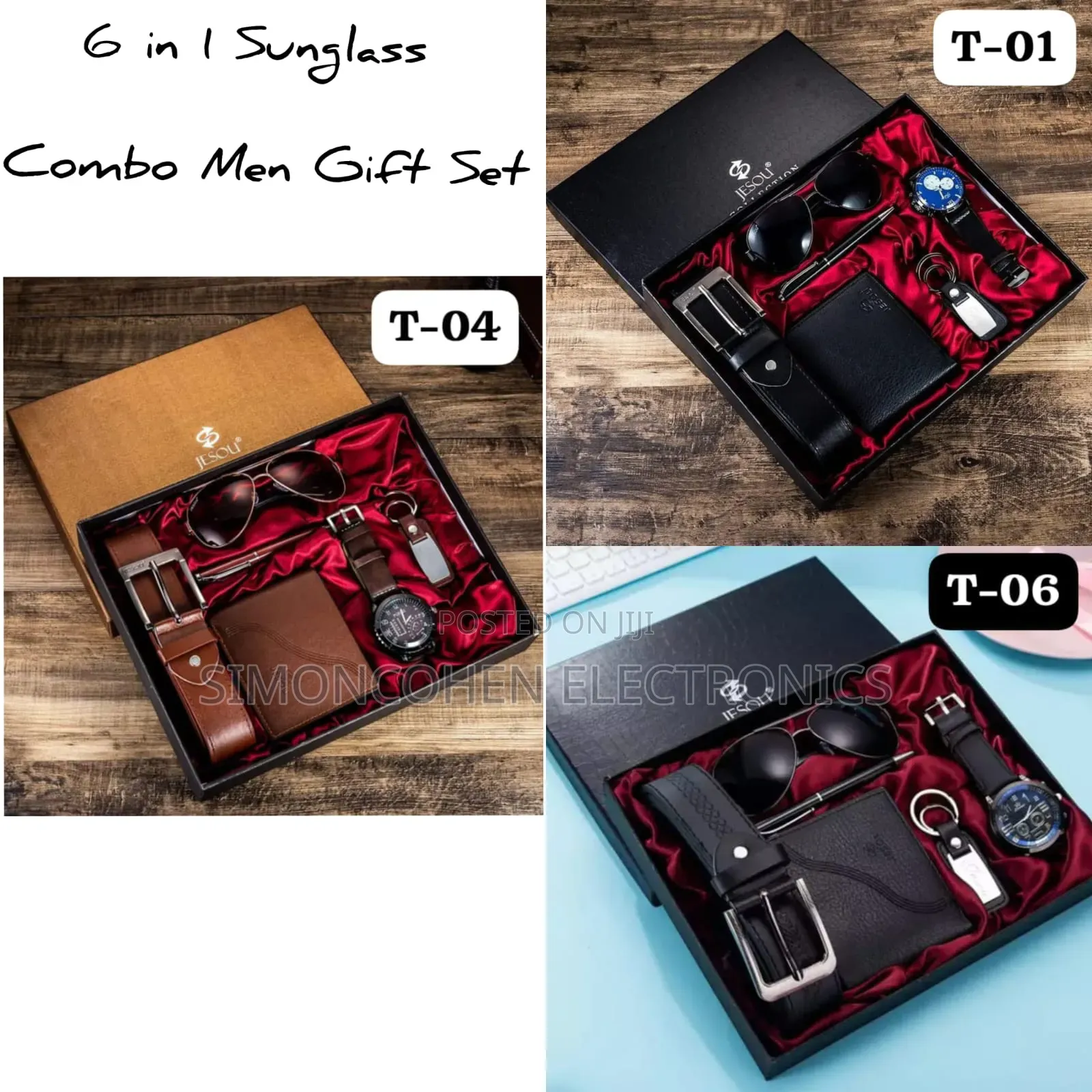 6 In 1 -sunglass Combo  Jesou Men's Gift Set Exquisite Packaged