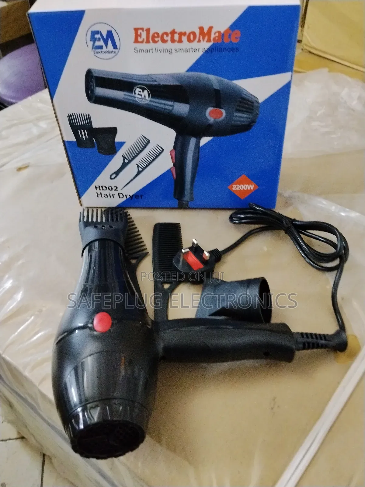 Heavy-Duty Hair Dryer for Salons | 2 Heat/Speed Settings + Accessories