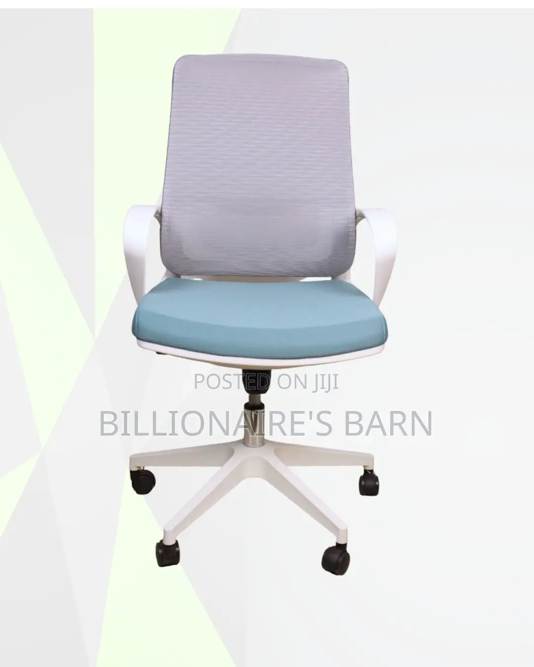 White Mid-Back Mesh Office Chair |Space-Saving Fit, Lower-Back Support
