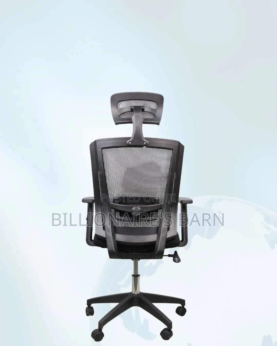 Black Ergonomic Office Chair — Stable Base, Neck Support Headrest