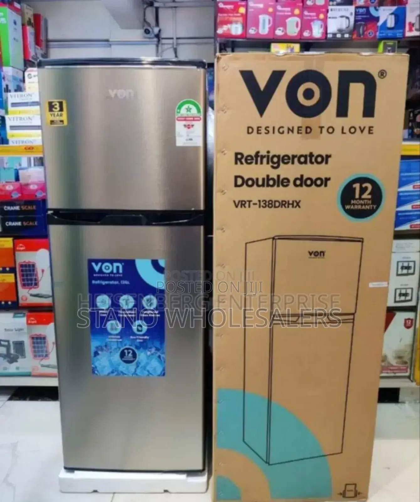 VRT 138l Silver Von 138l Fridge