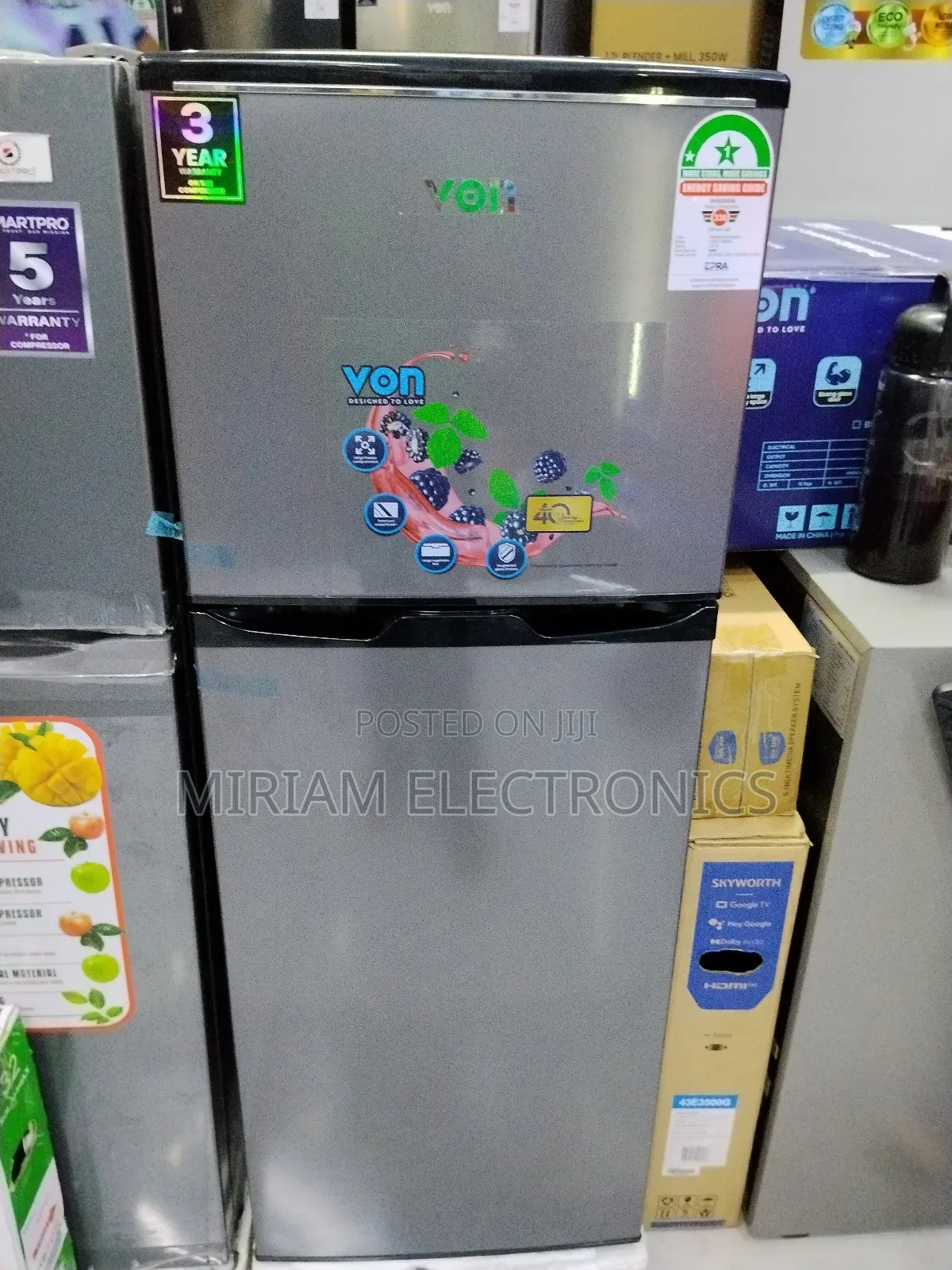 Von Vart-19dhs Double Door Fridge, Top Mount Freezer- 136l