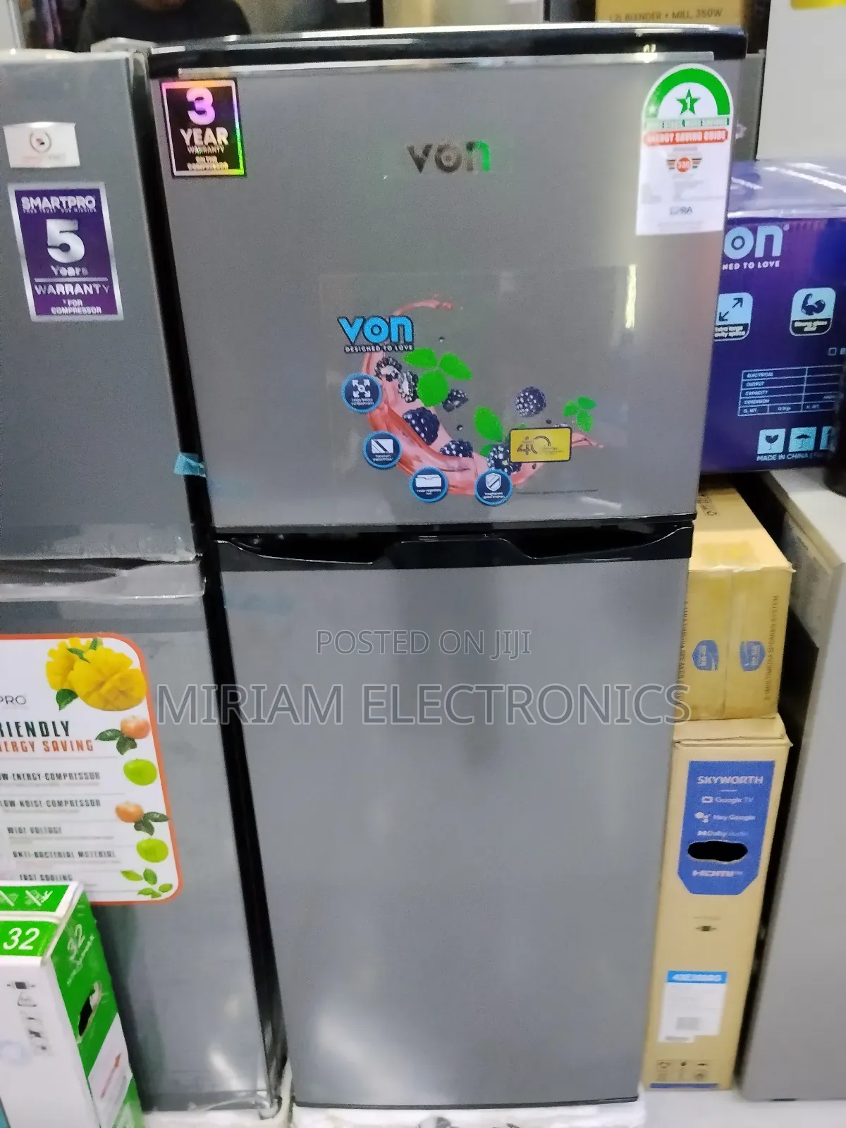 Von Vart-19dhs Double Door Fridge, Top Mount Freezer- 136l