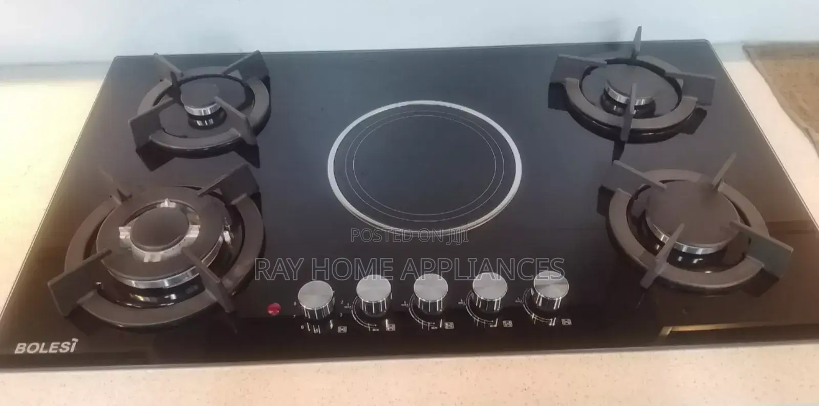 Bolesi Hob 4gas+1infrared With Gas Sensor and Wok Burner Glass