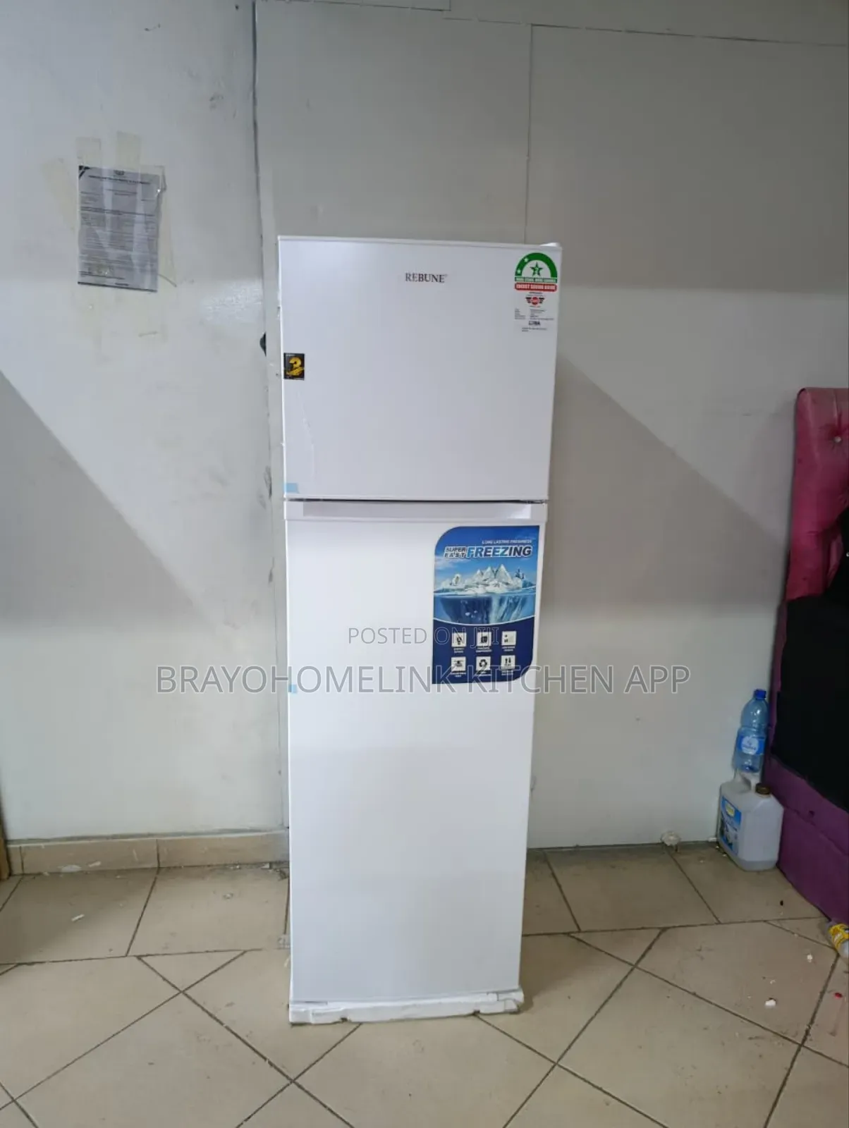 Rebune 280litres Double Door No Frost Refrigerator White