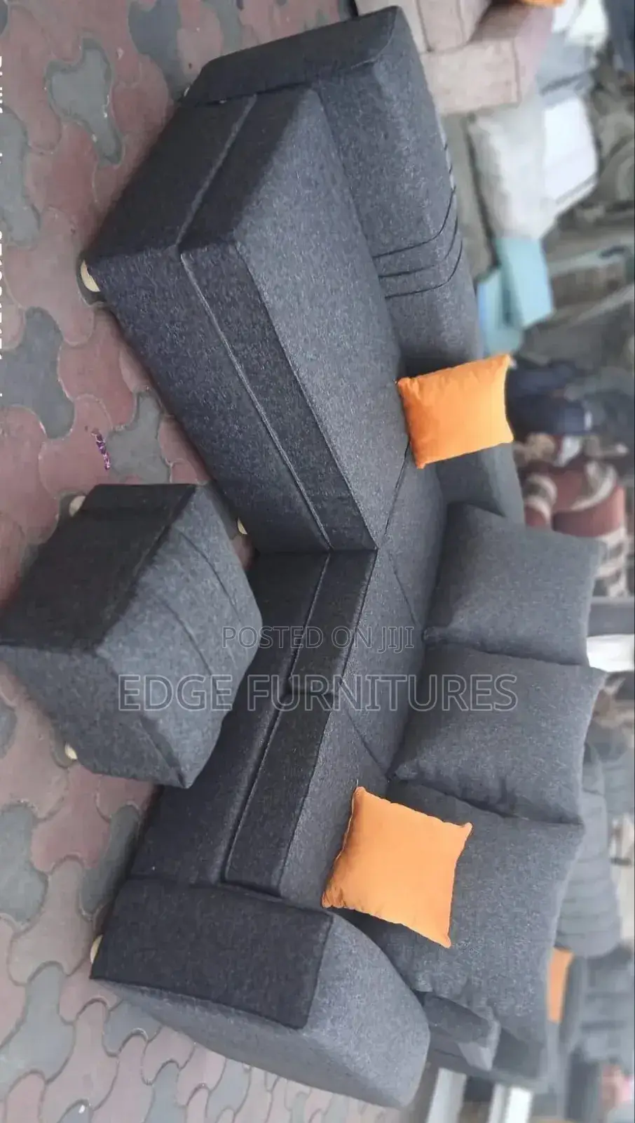 Dark Grey Five Seater Sofa Set