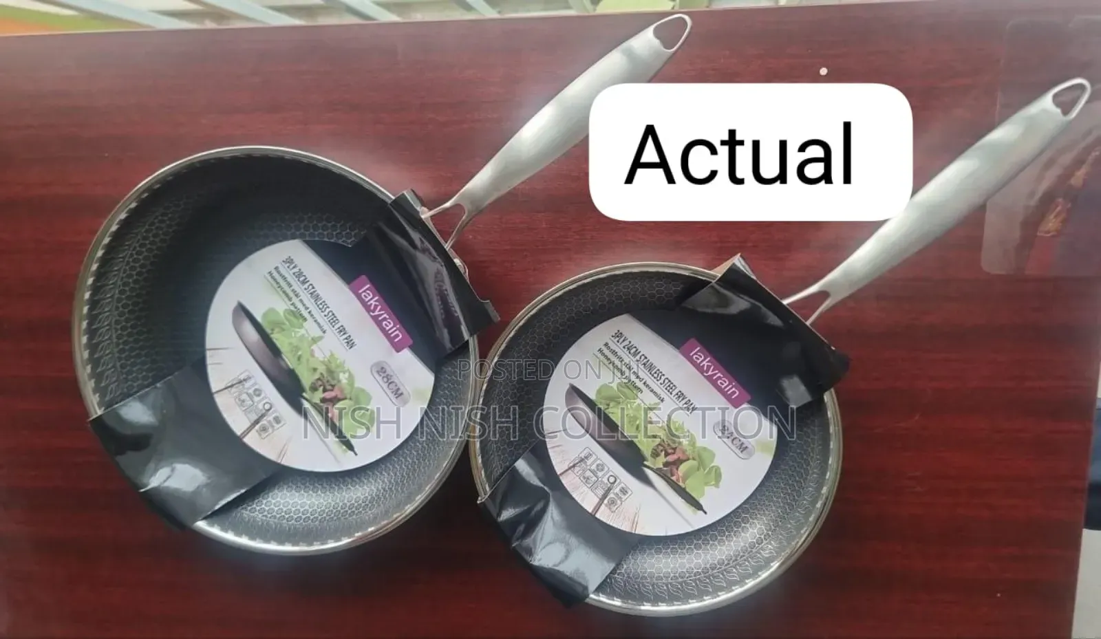 28 Cm Laser Etched Hexagonal Surface 3 Ply Fry Pan