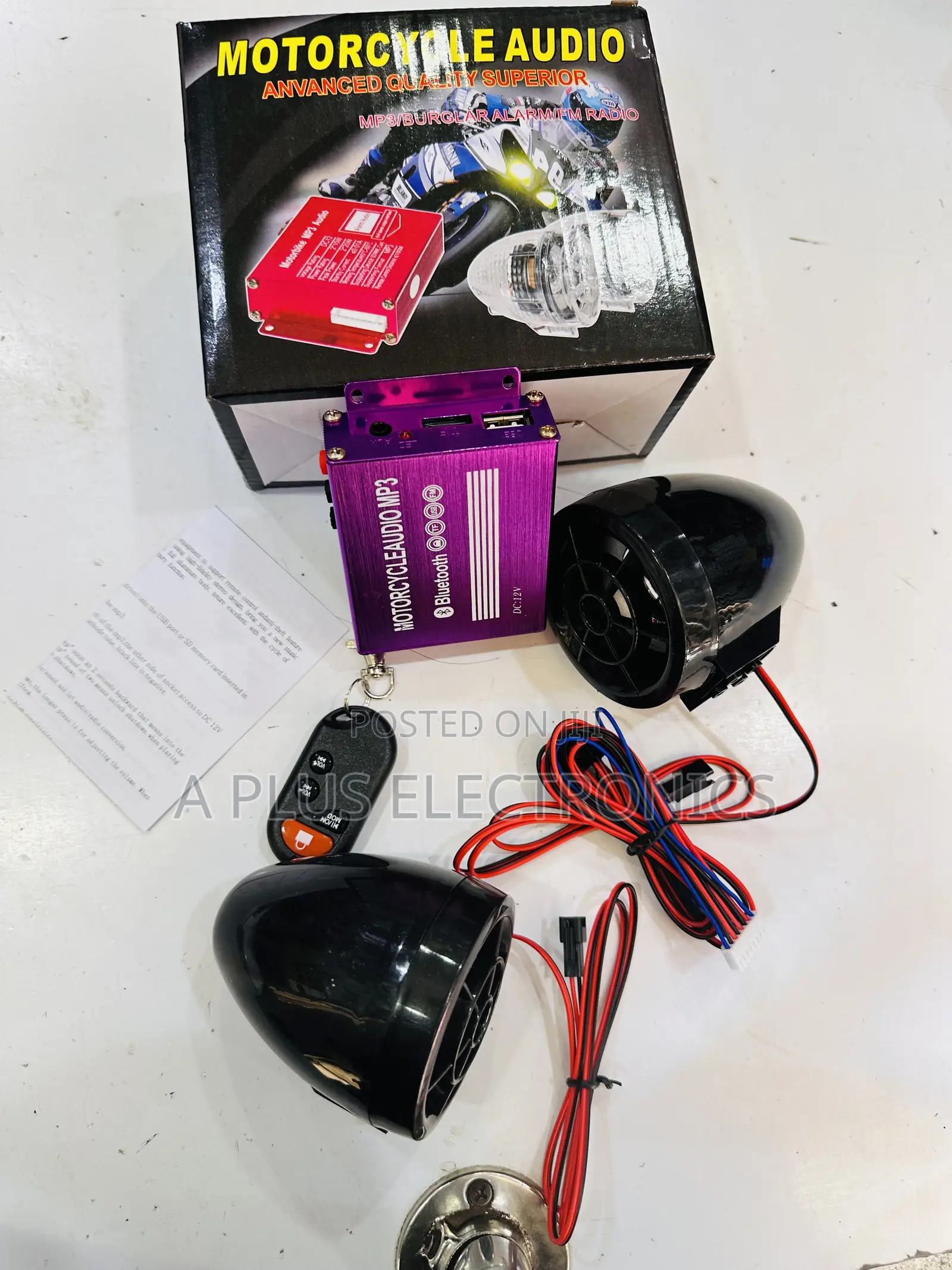 Motorcycle Radio Mp3 With Bluetooth –Waterproof Handlebar Audio System
