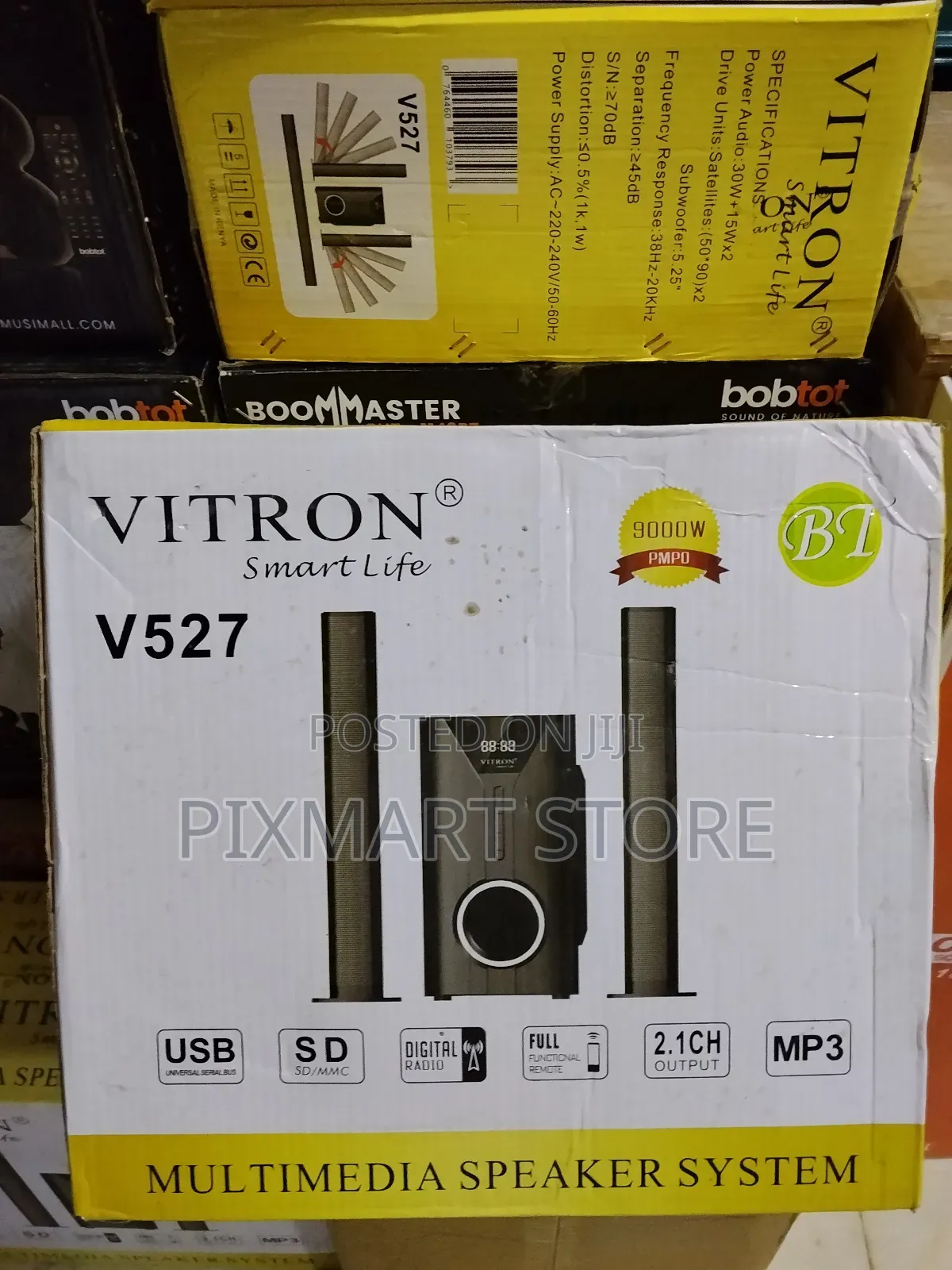 Vitron V527 2.1ch Multimedia Speaker System With Deep Bass – Black