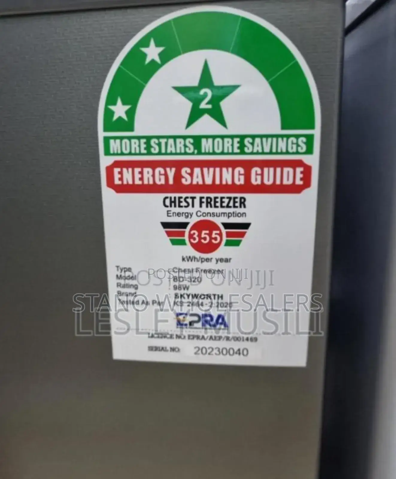 2star Rating Skyworth 265l Freezer