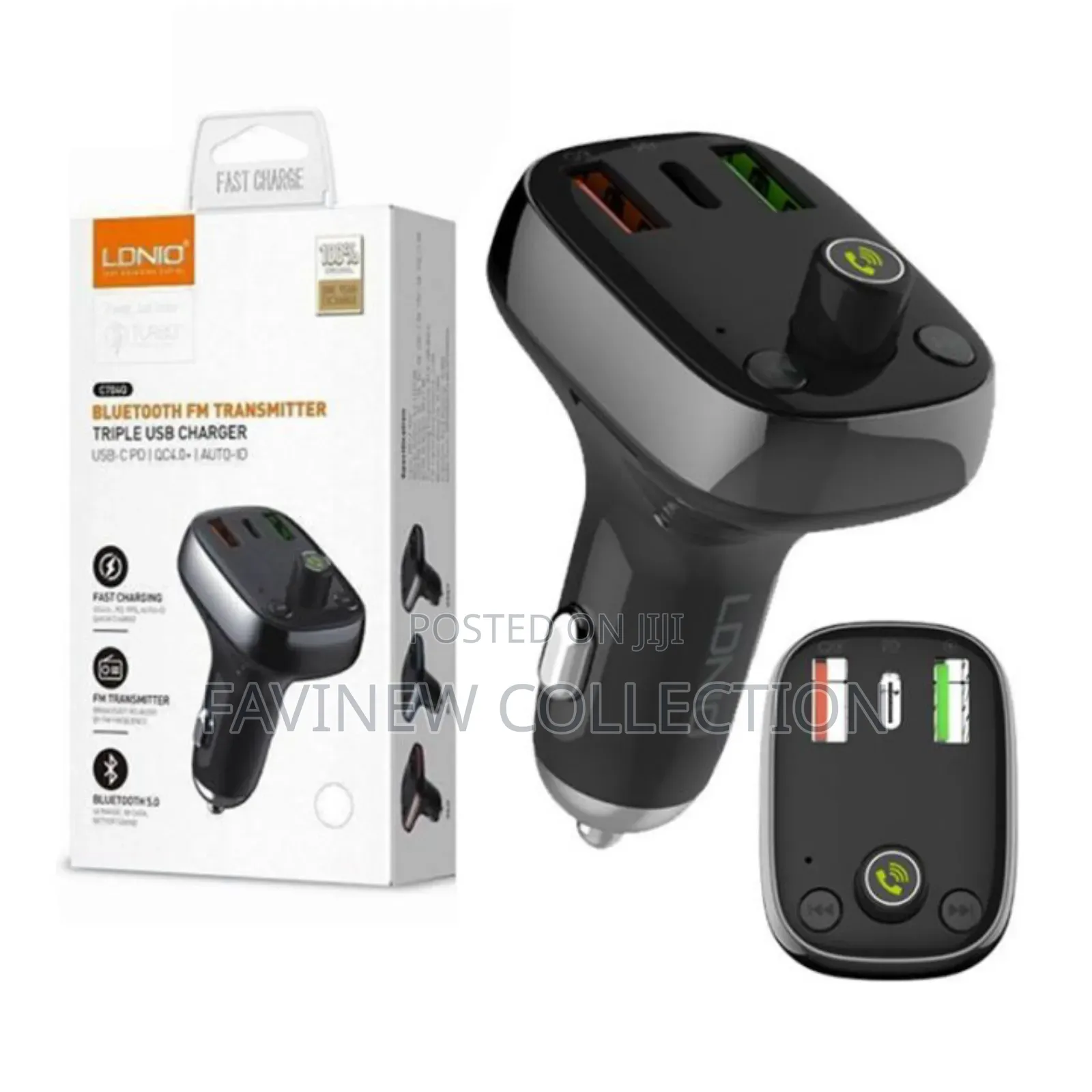 Quality Car Bluetooth Fm Transmitter With Tripple Usb Car Charger