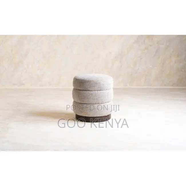 Home Vanity Stool; Soft Fabric White Vanity Stool