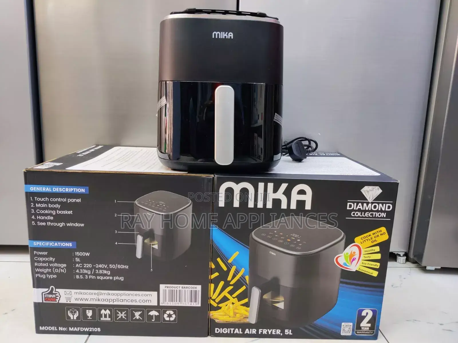5litres Mika Air Fryer Digital 1500watts
