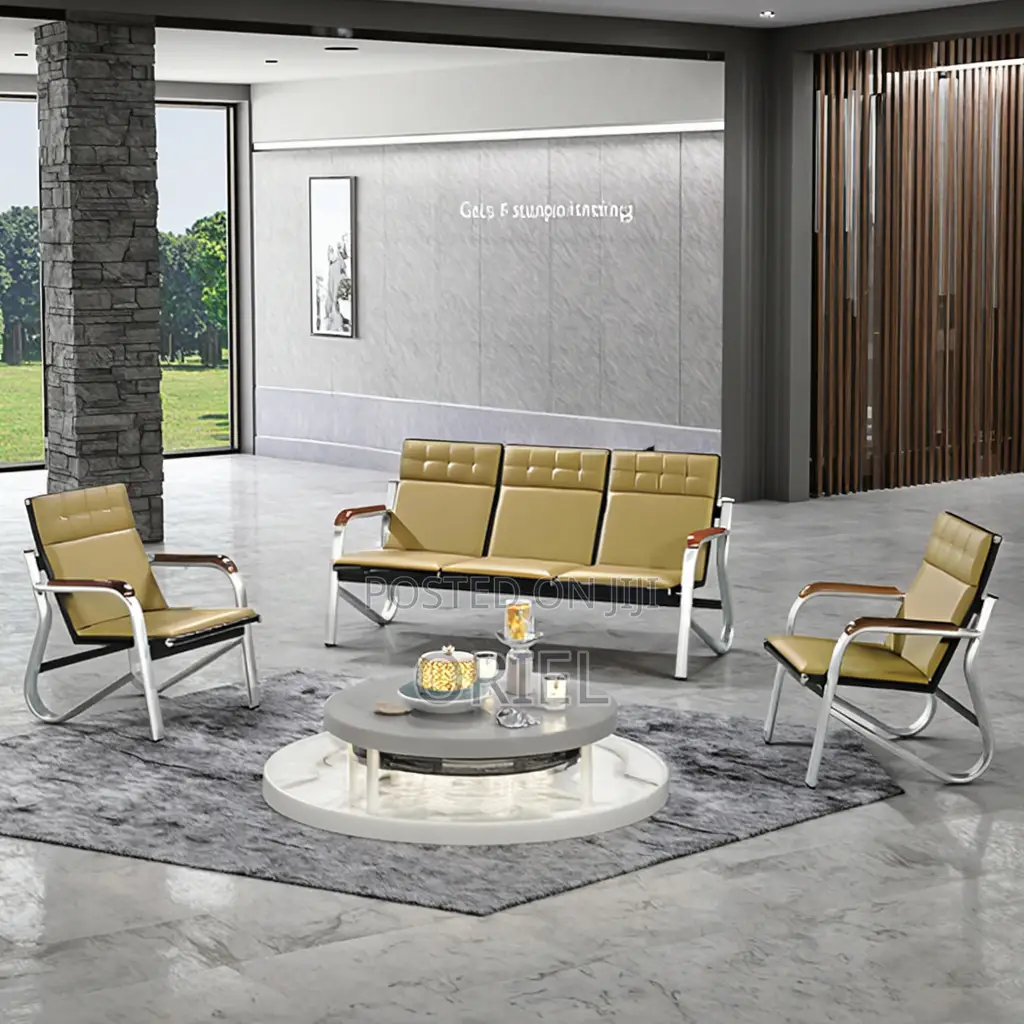 Office Waiting Bench : 5-Seater Office Waiting Padded Bench