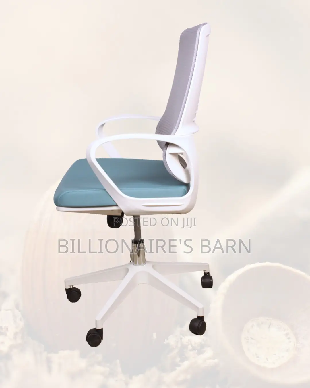 White Mid-Back Mesh Office Chair •Easy Adjustments, Lower-Back Support