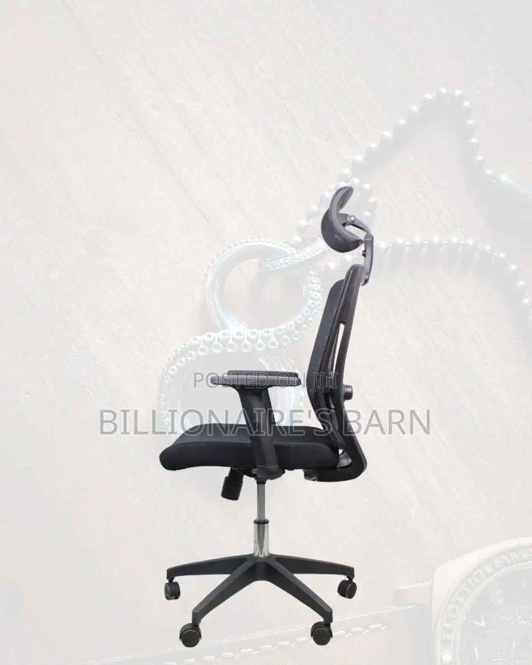 Adjustable Headrest Work Chair for Office • Nylon Base Stability