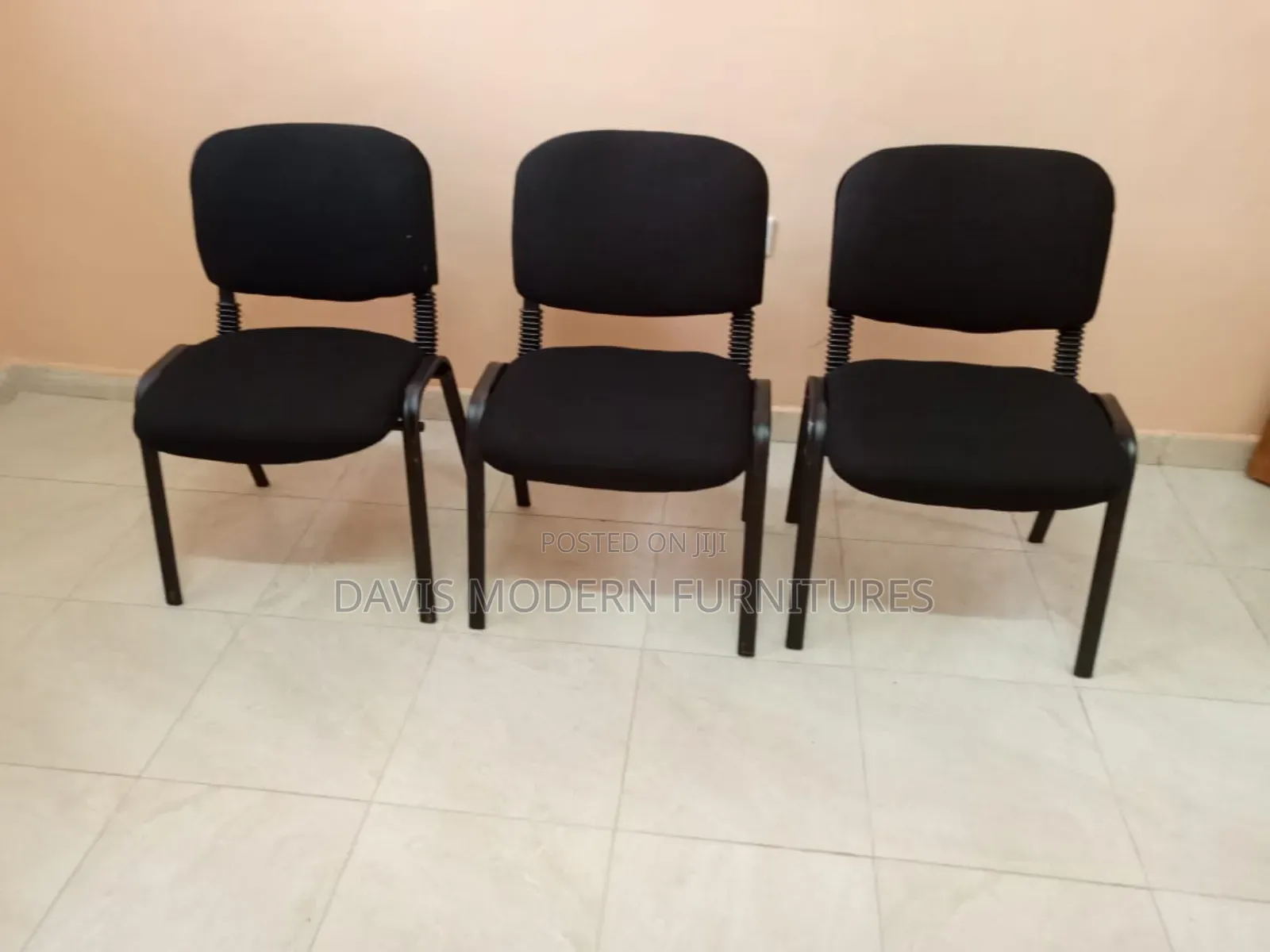 Waiting/Reception Chairs With Metal Frame – Set of 3