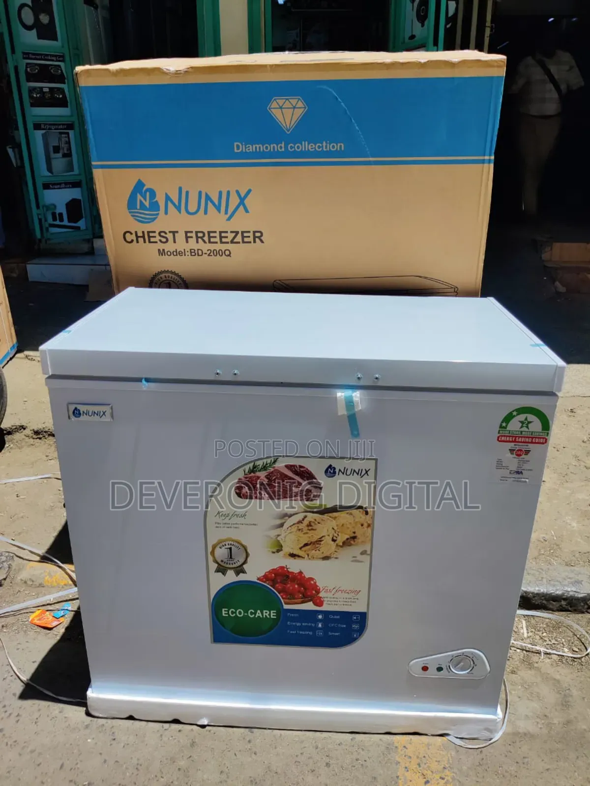 Nunix 200l Chest Freezer, White Color-