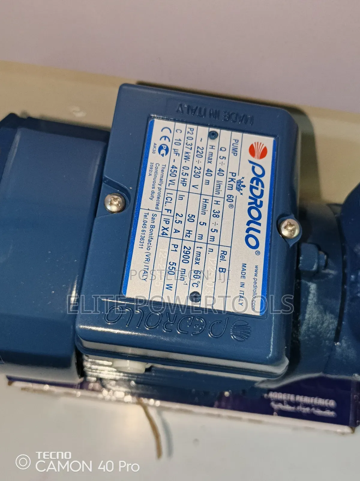 PKM 60 0.5hp 40m Pedrollo Booster Pump