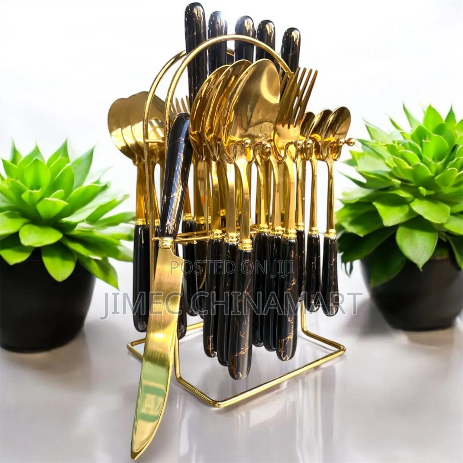 Black Gold 24pcs Cutlery Set