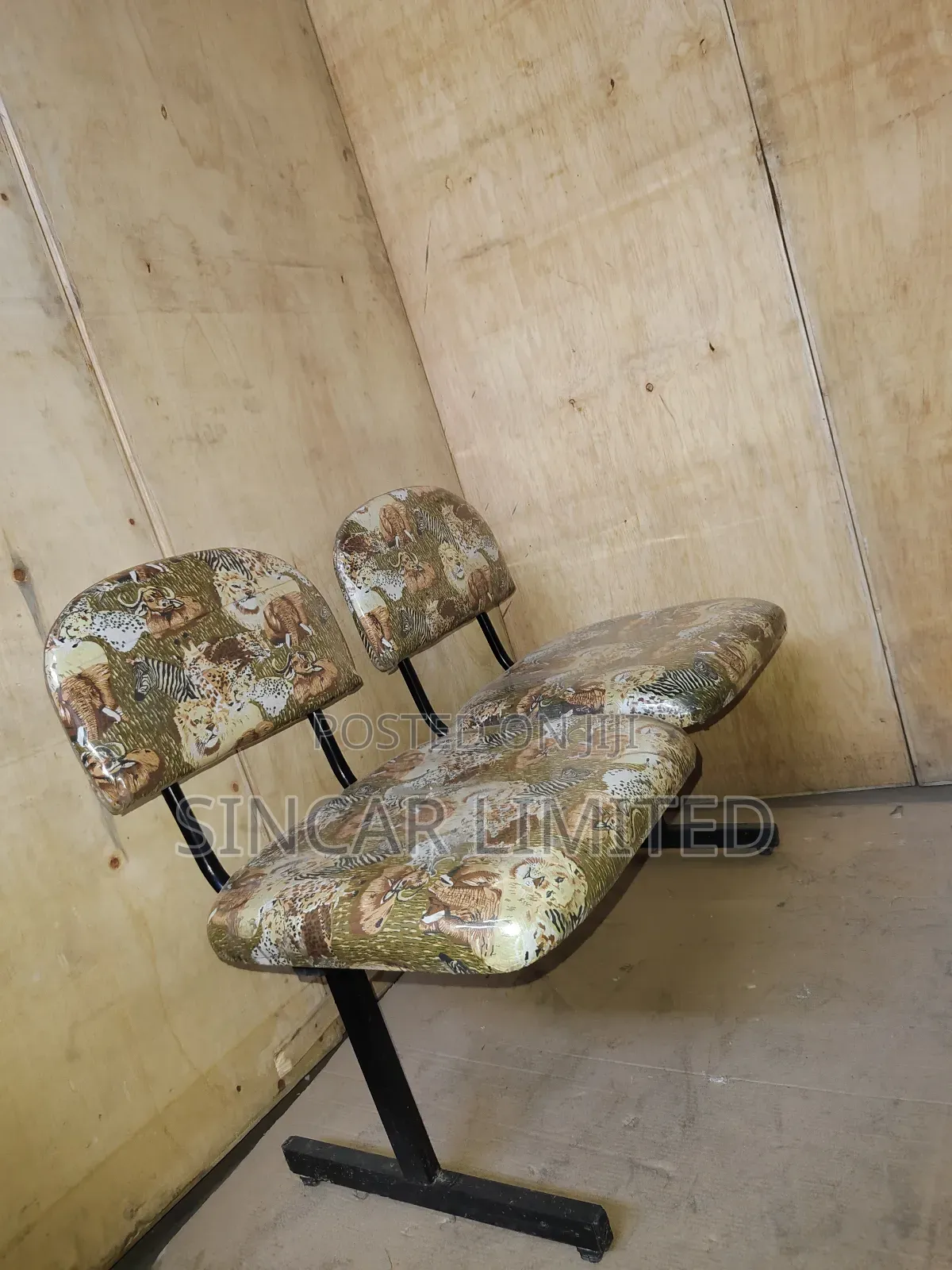 Two Seater Link Chairs Wildlife Fabric , for Tourism Office