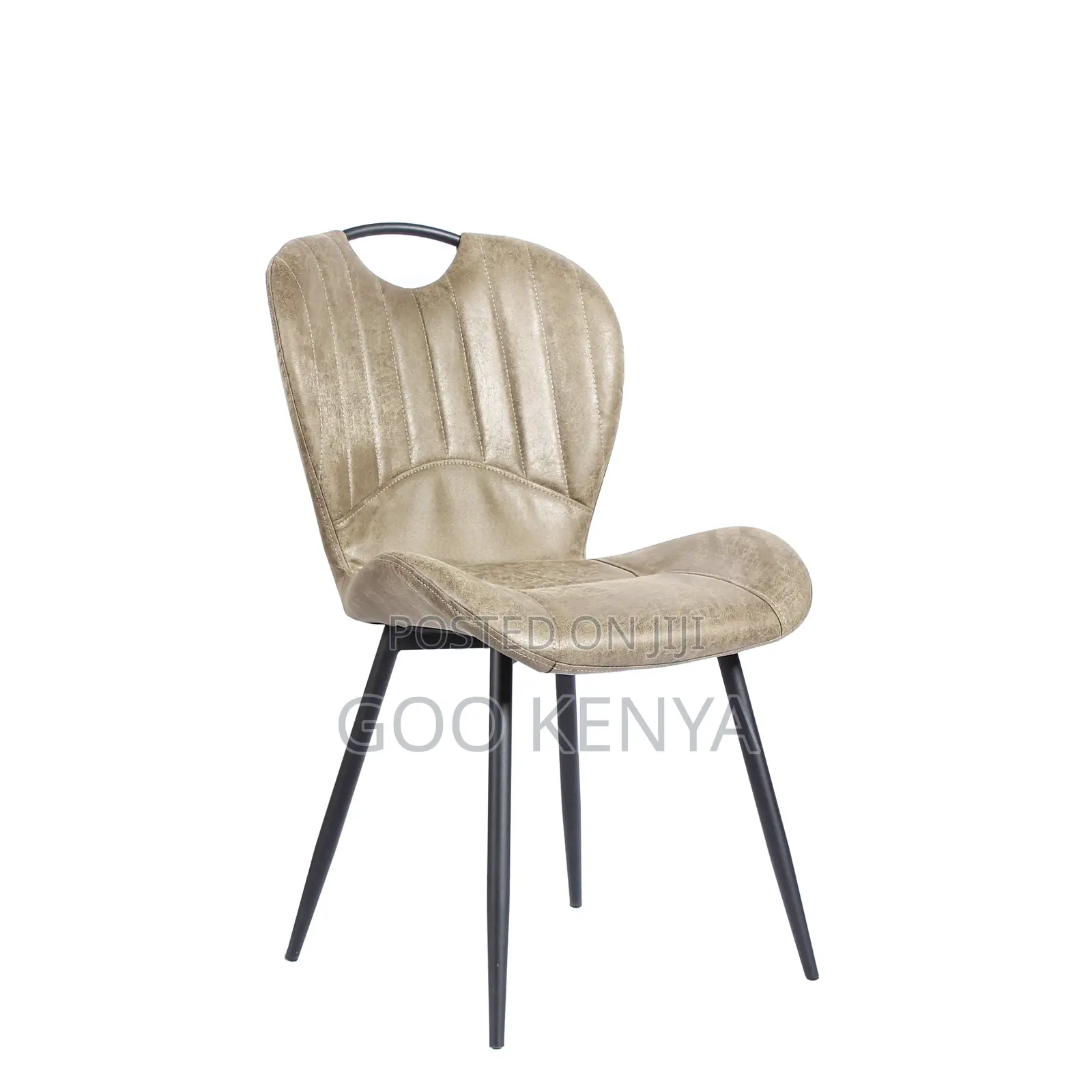 Home Chair; Modern Dining Chair With Fabric Seat And Metal Frame