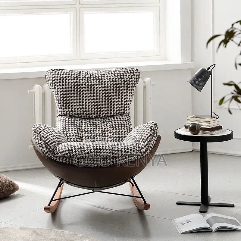 Home Chair; Modern Leather Rocking Chair For Home Or Business