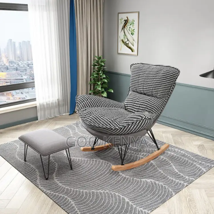 Home Chair; Modern Leather Rocking Chair For Home Or Business
