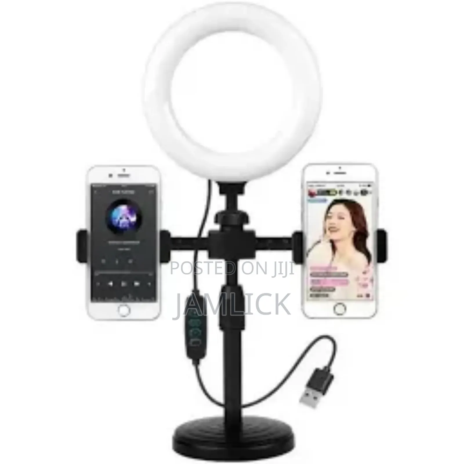 6" Led Selfie Ring Light – 3 Modes Dual Phone Holder - Dv