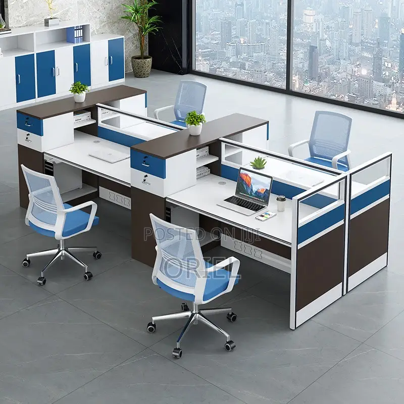 4-Way Blue Imported Office Workstation