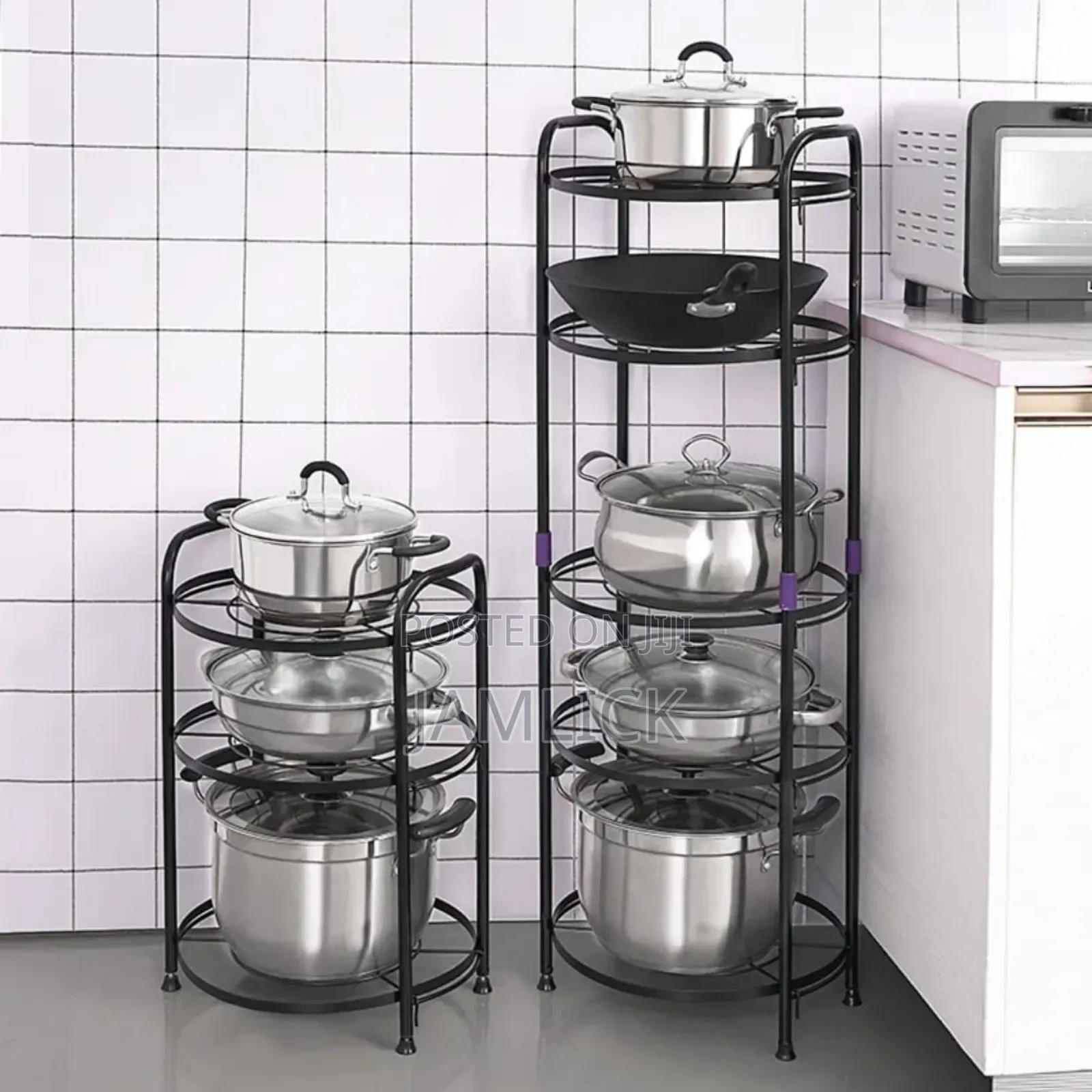 Premium Quality 5-Tier Pot Rack Holder - Av