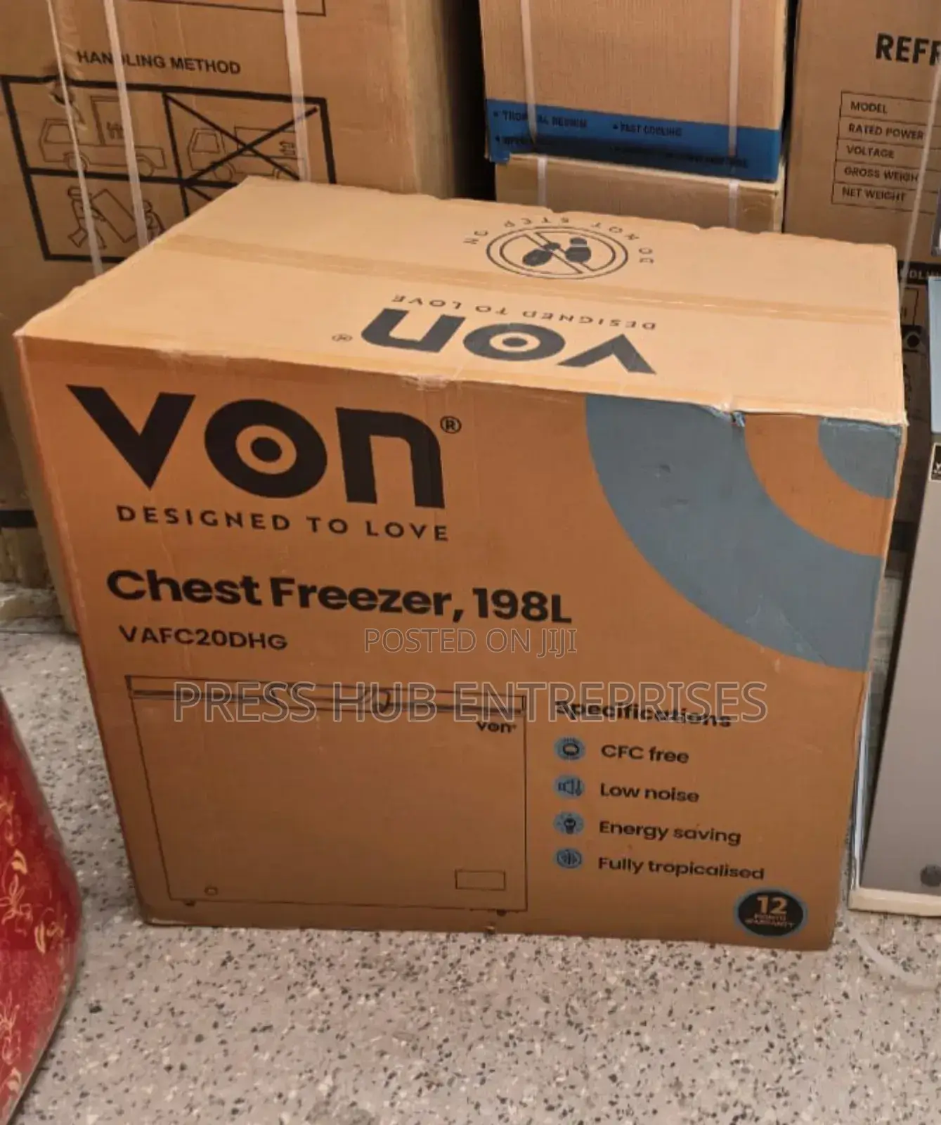 Von 198l Chest Freezer Model Vafc20dhg: 
