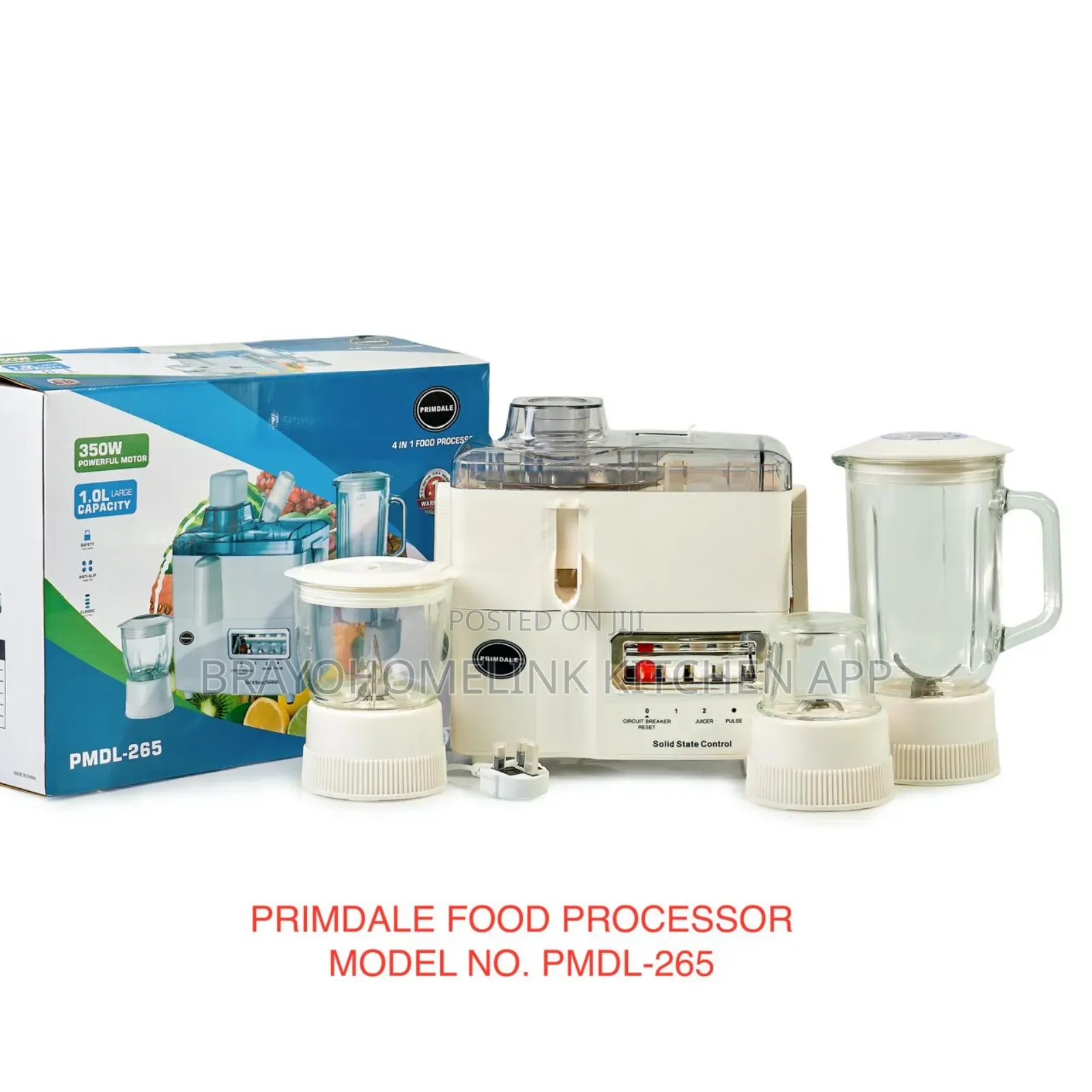 Primdale 4 in 1 Juicer -Blender-Grinder and Mill Food Processor