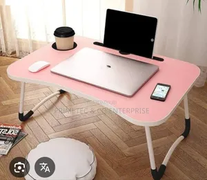 Foldable Laptop Desk Study Table With Tablet Slot and Drink Slot