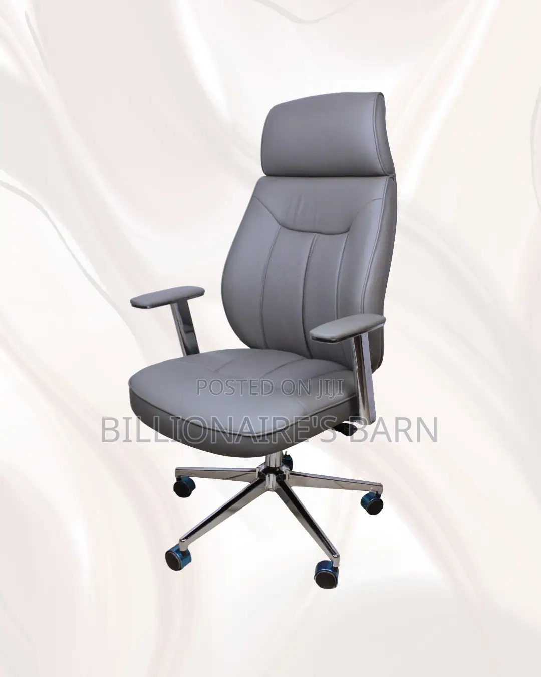 Executive Leather Office Chair |Smooth Movement, Chrome Base Stability