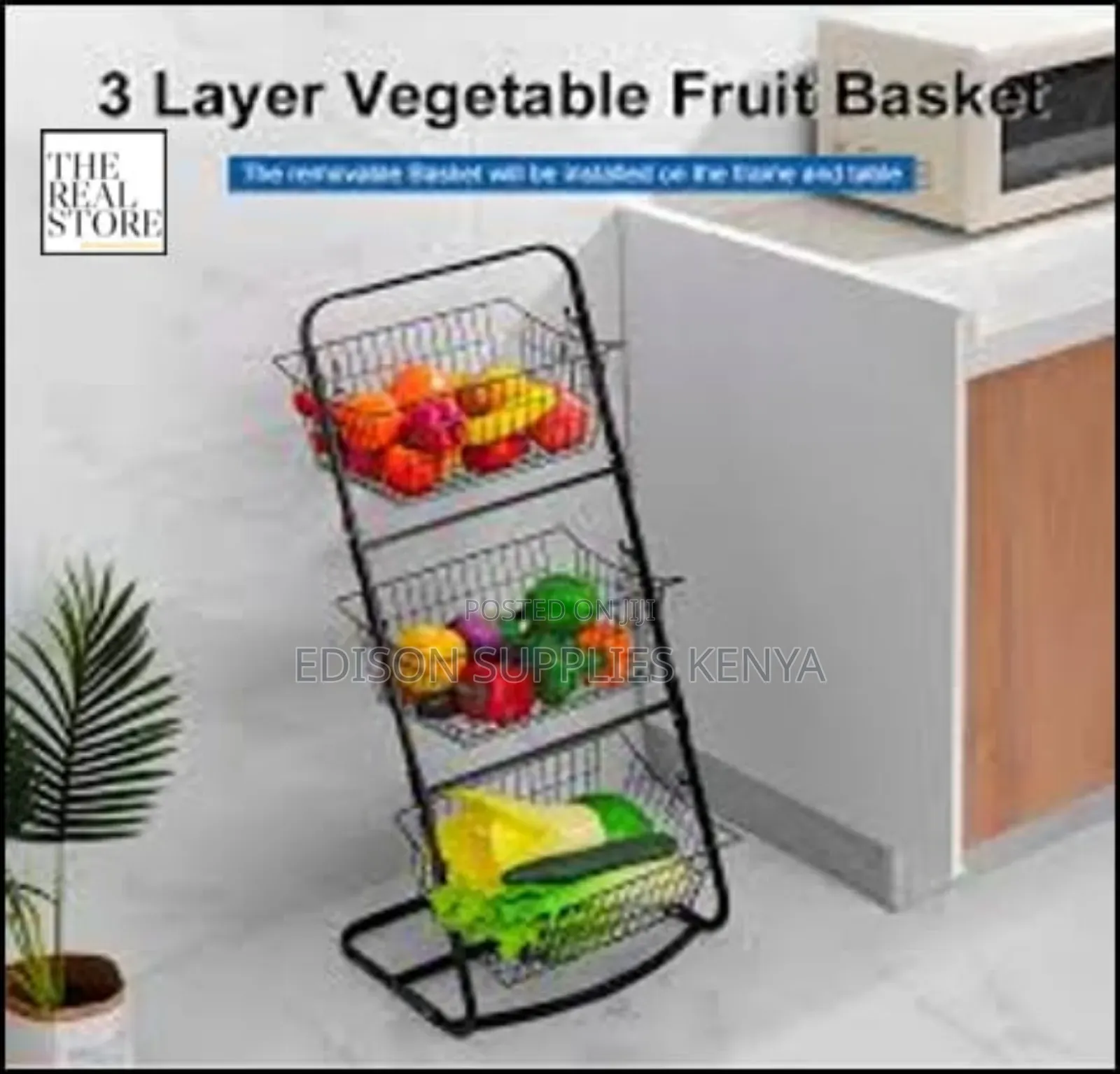 Metal Trolley 3-Tier Multi-Purpose Trolley Shelf – Kitchen Bathroom
