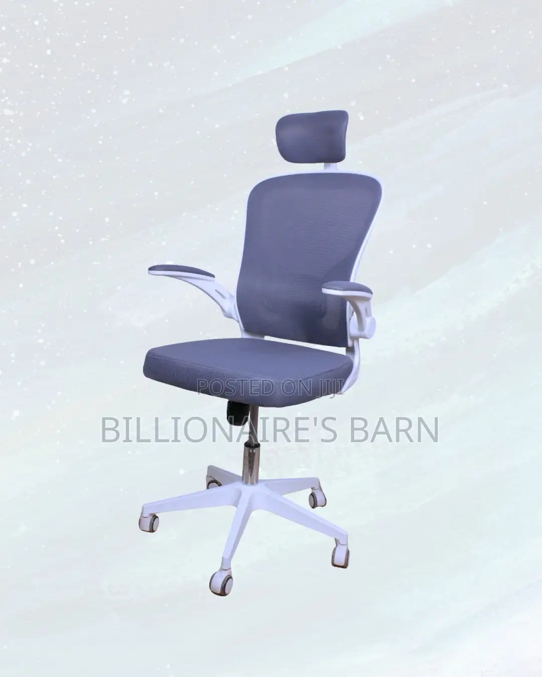 White Office Chair • Clean Look, Flip-Up Arms Convenience