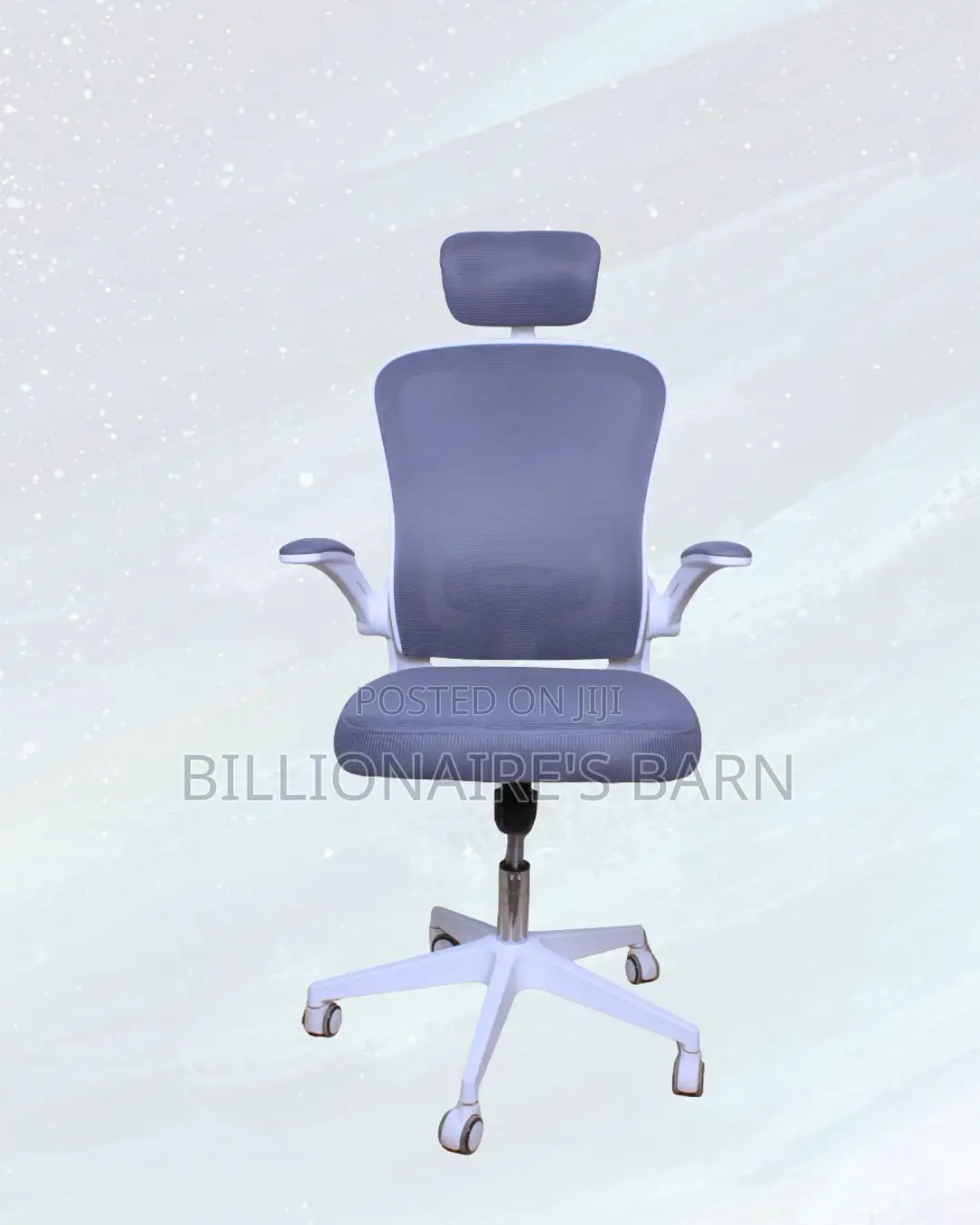 White Office Chair • Clean Look, Flip-Up Arms Convenience