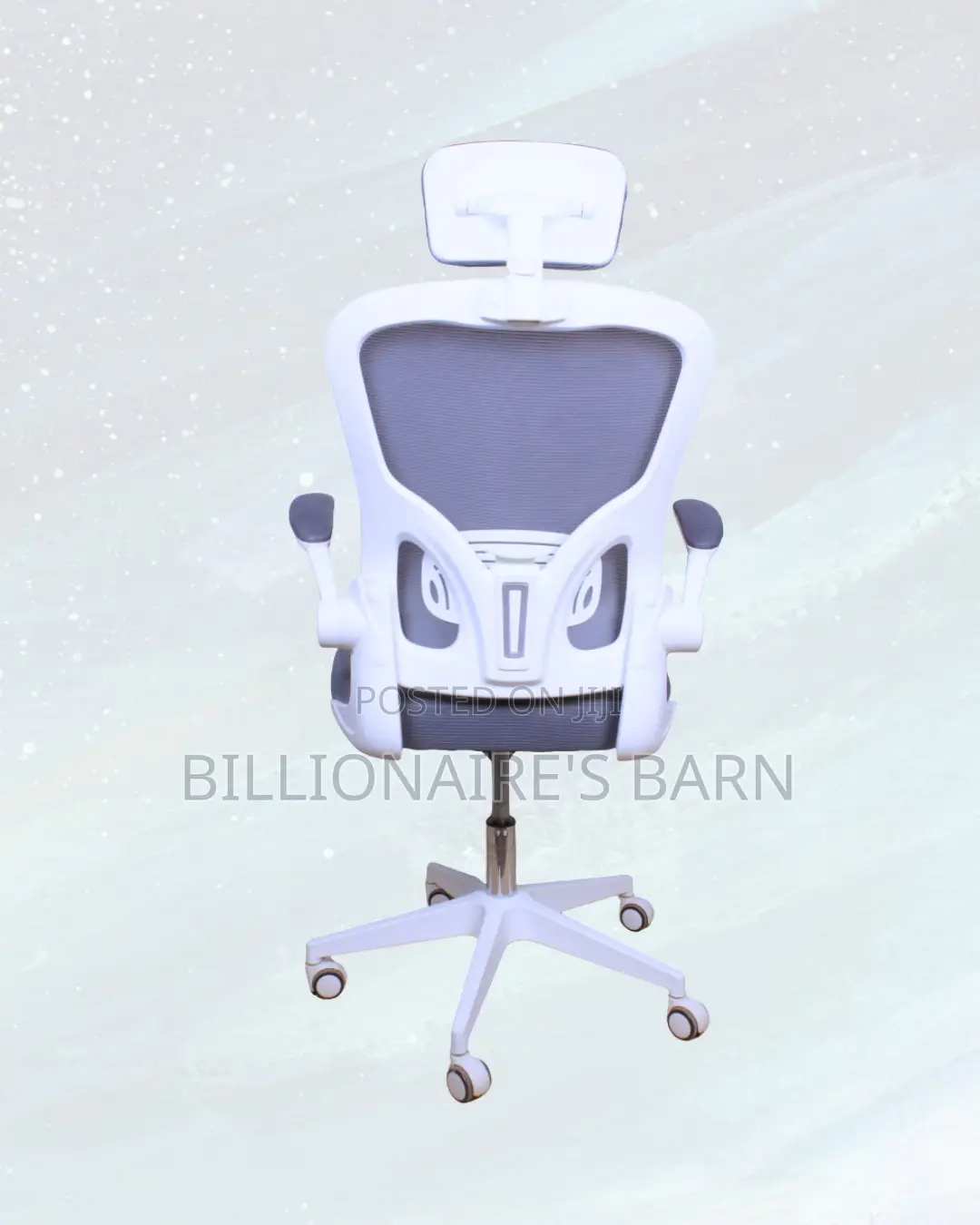 White Office Chair • Clean Look, Flip-Up Arms Convenience