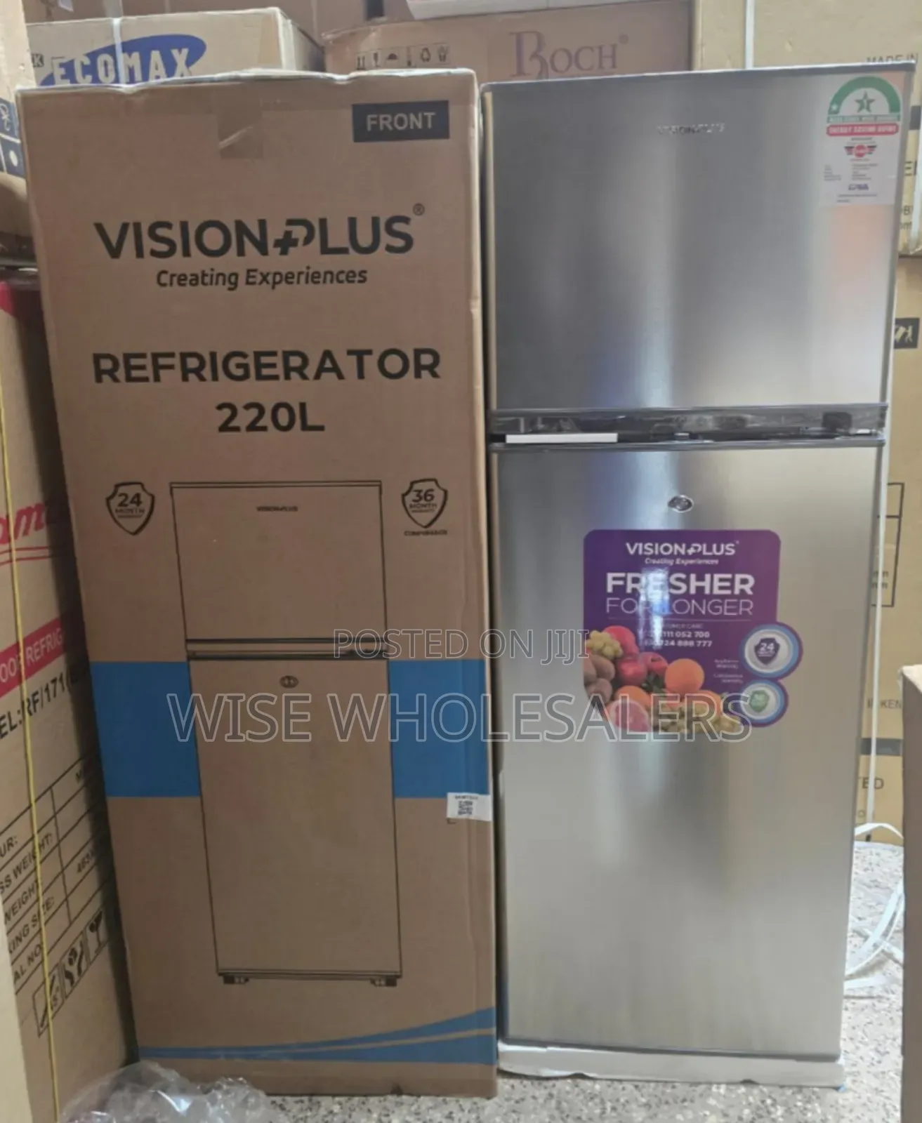 Vision Plus 220l Double Door Refrigerator.