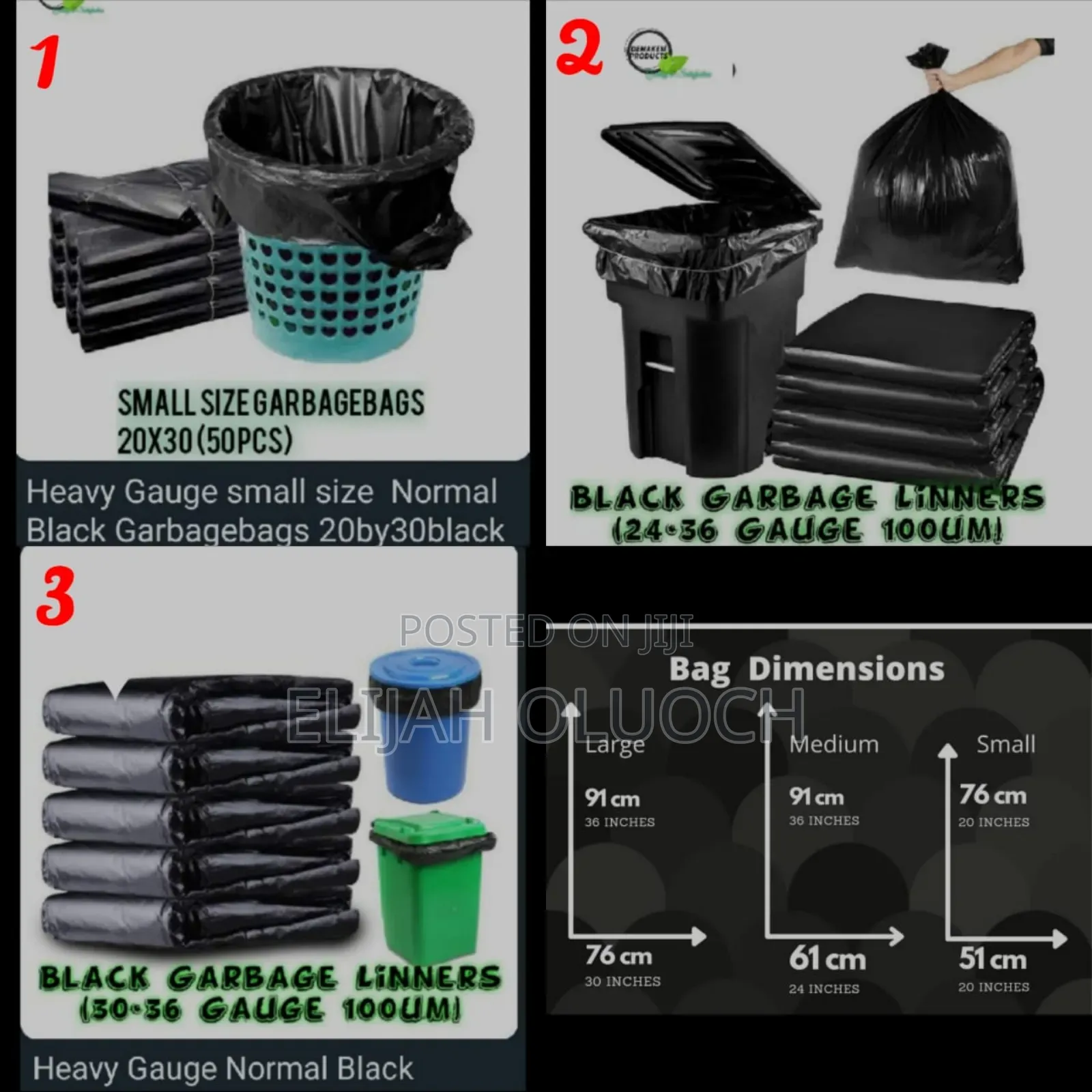 50pcs/Set Black Large Size Garbage Bags