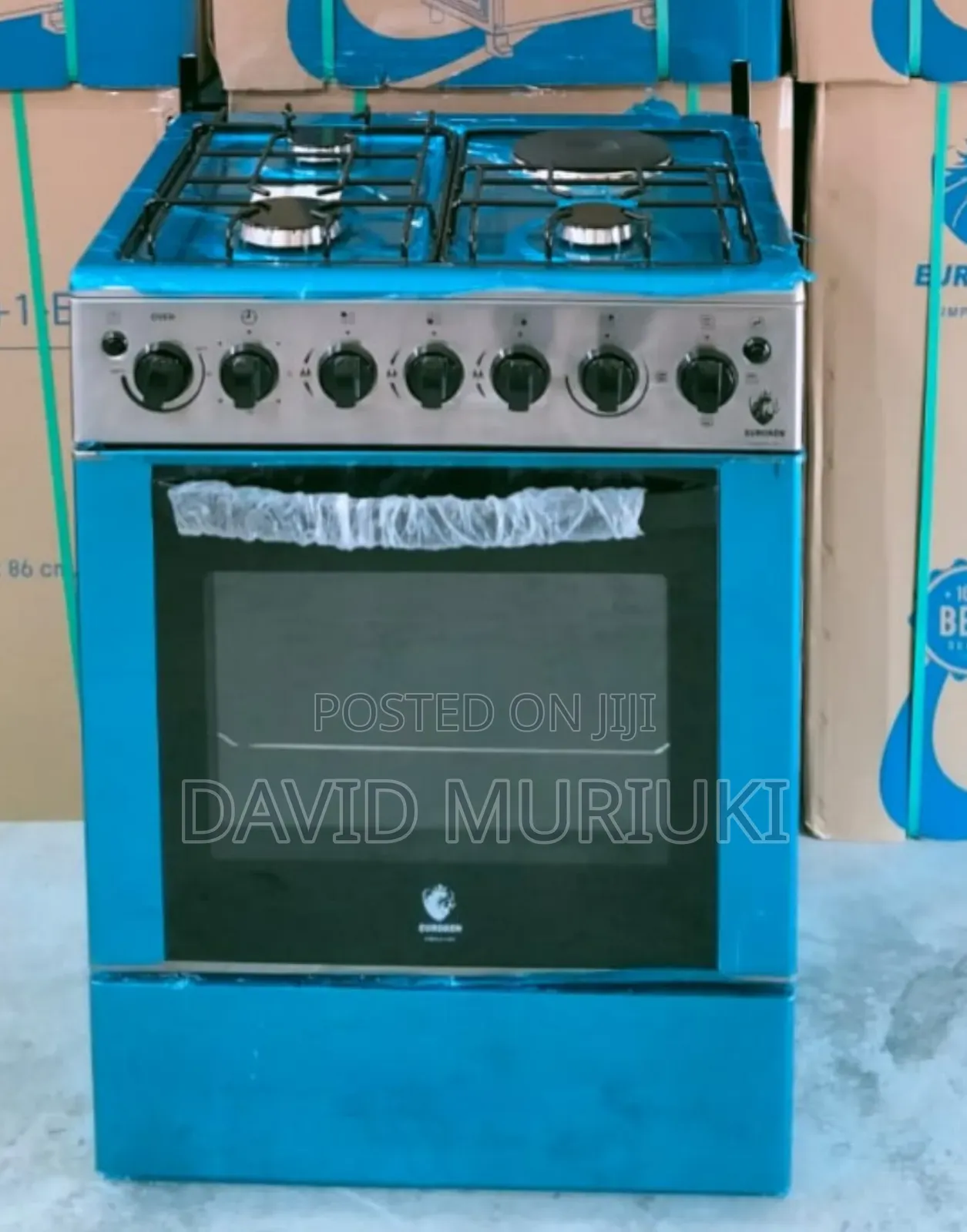 60*65 Euroken 3+1 Standing Cooker With Electric Double Heater Oven.