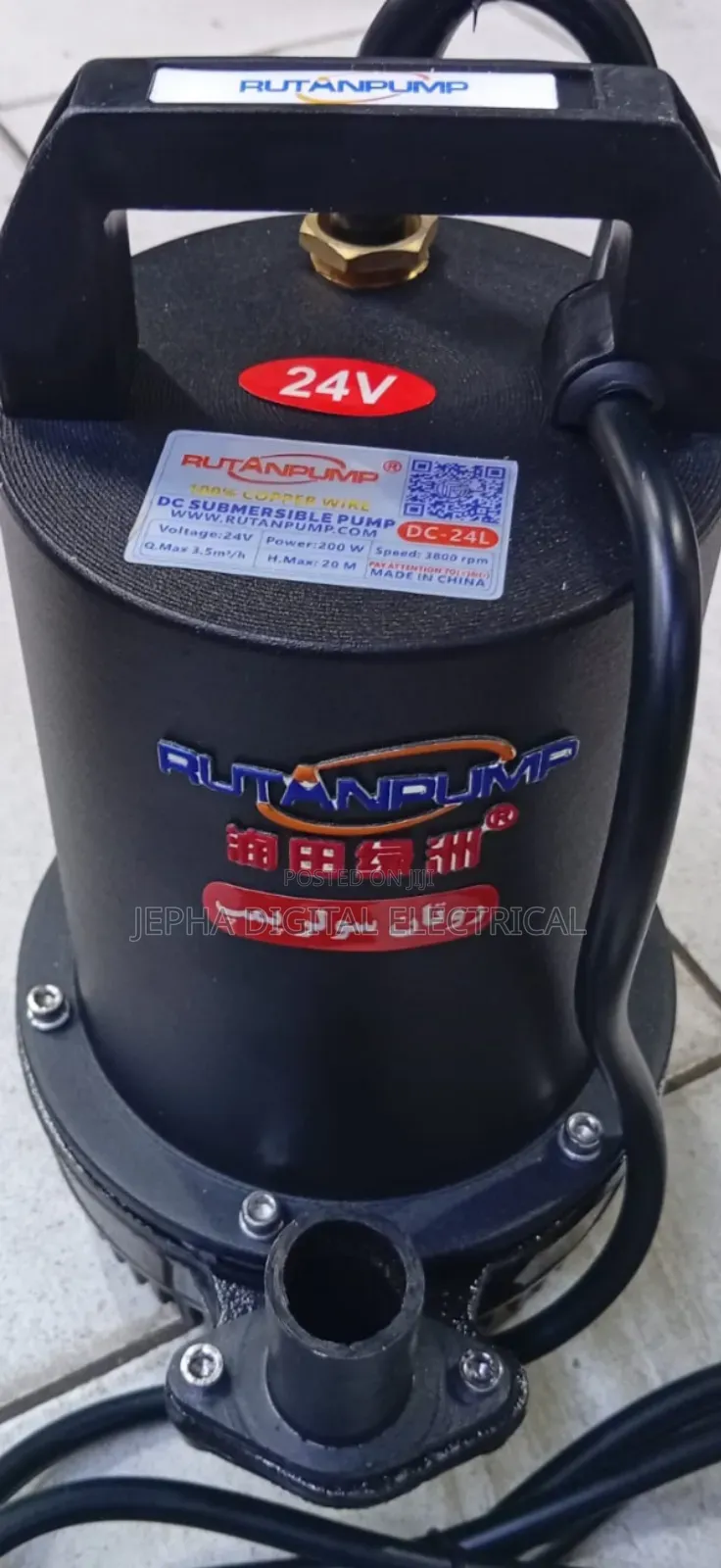 Rutan Battery Pump 24volts,200watts 20m