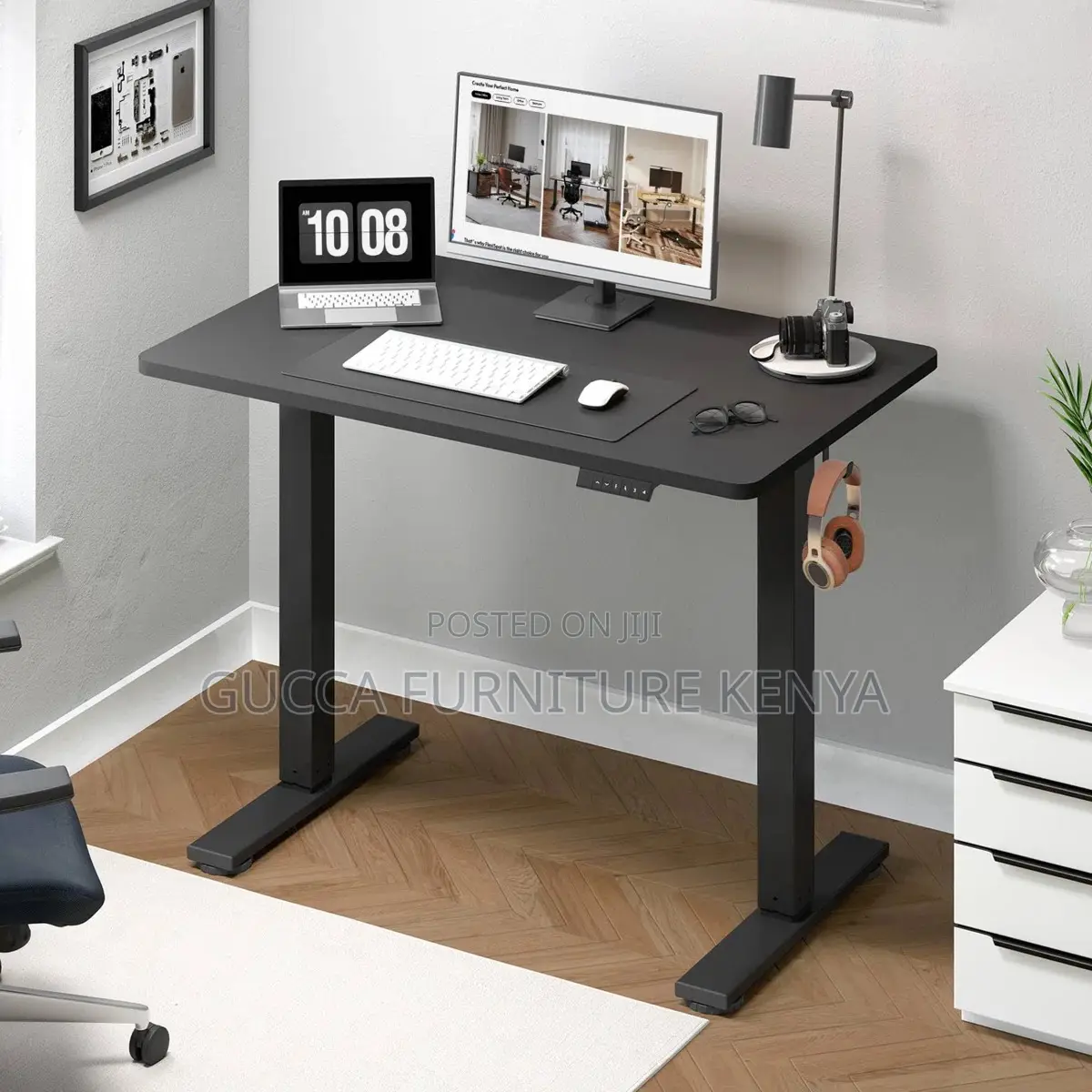 Black 120cm Electric Heigh Adjustable Table