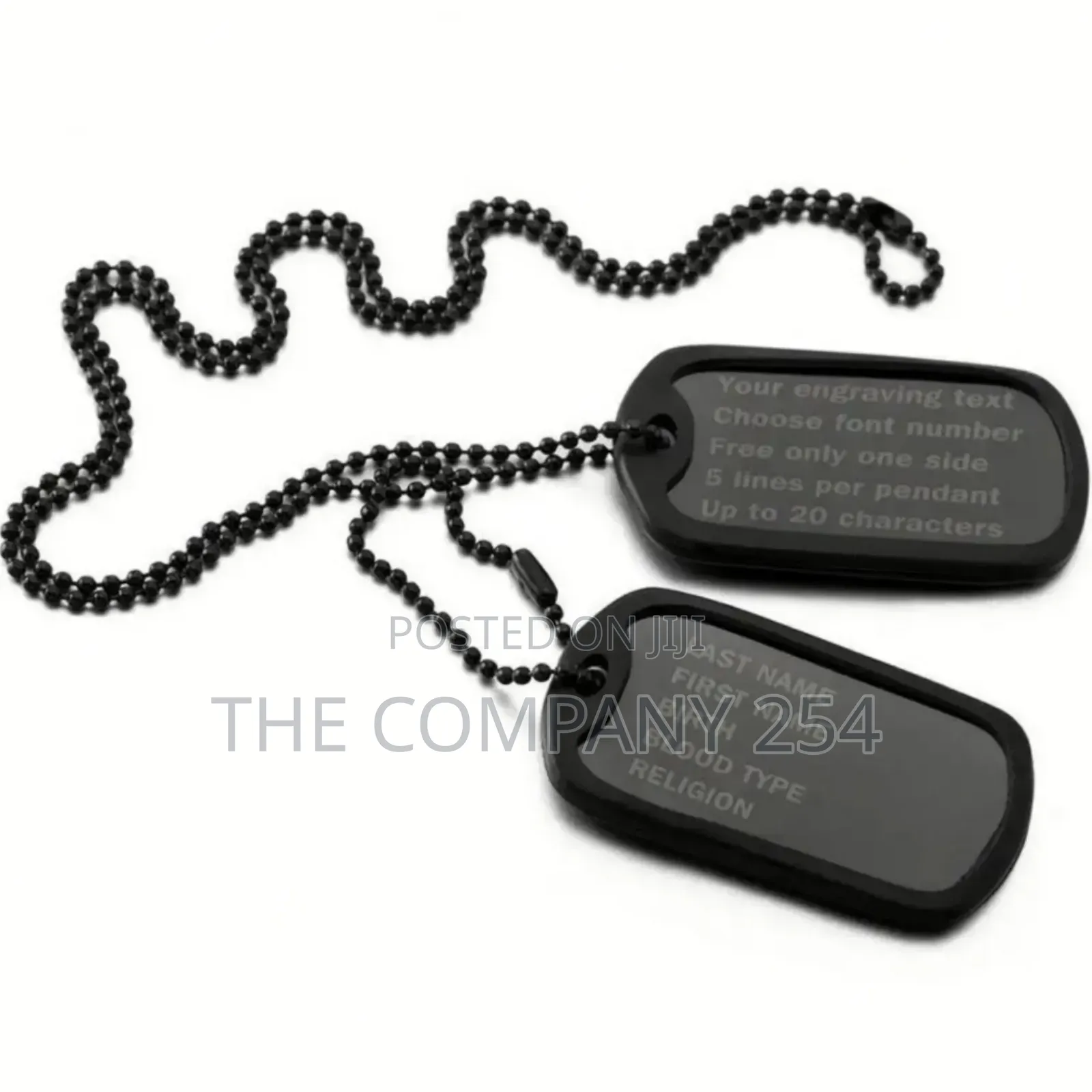 Outdoor Id Name Stainless Steel Necklace Engraving Tactical Dogtag