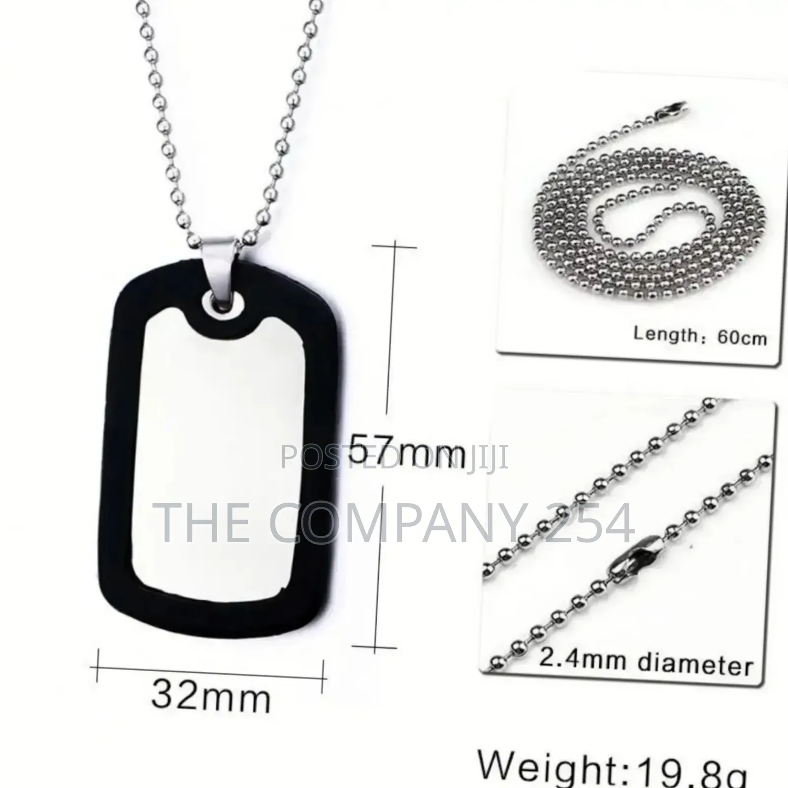 Outdoor Id Name Stainless Steel Necklace Engraving Tactical Dogtag