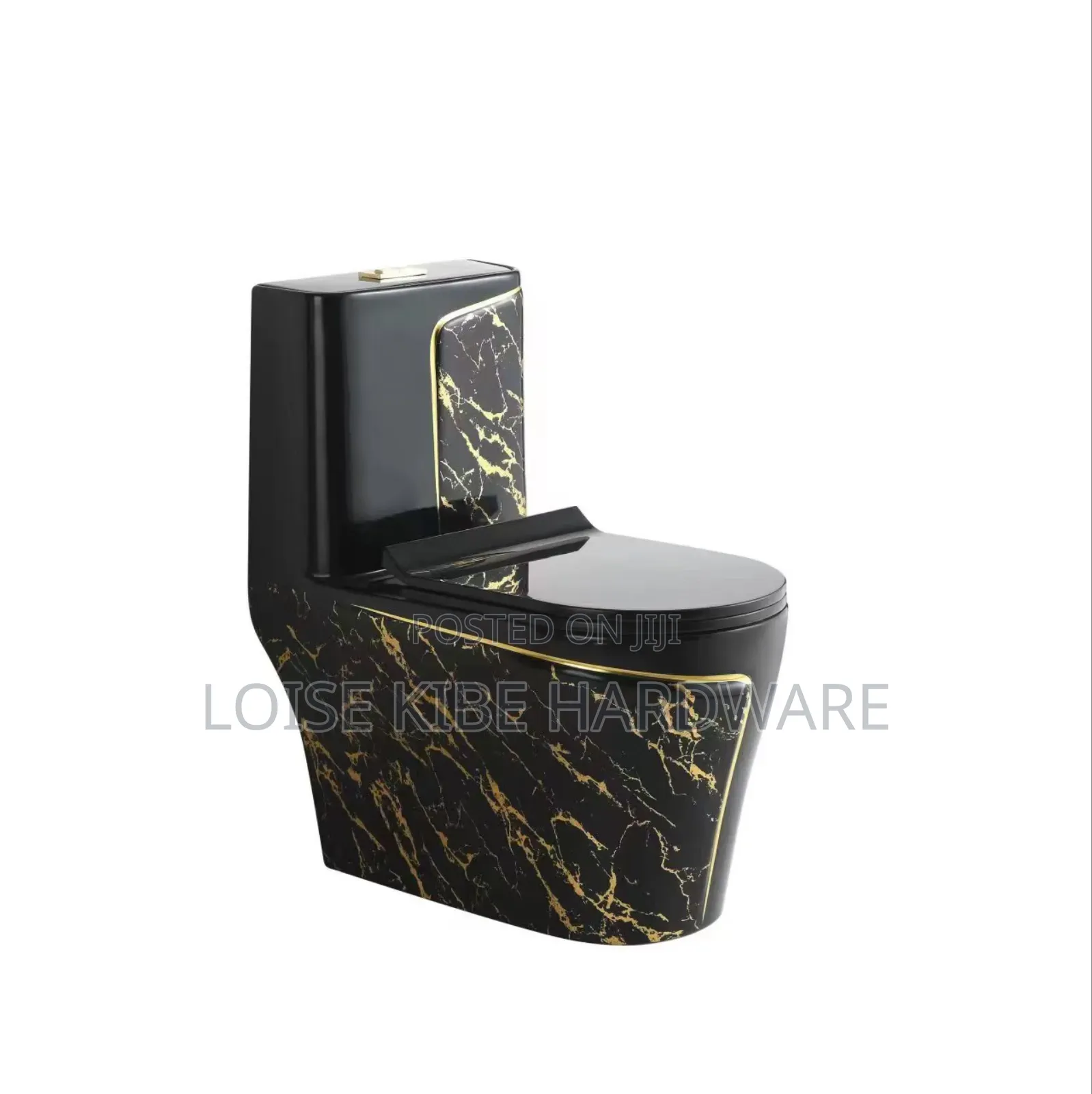 Gold and Black Toilet Available