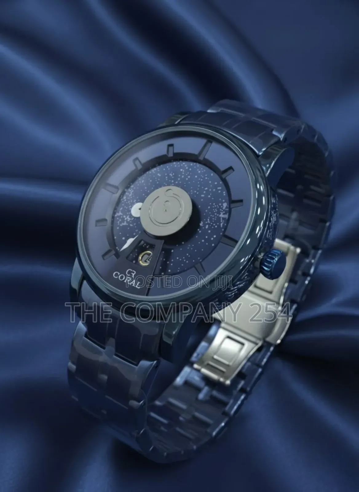 Casual Men Big Face Silvered Metallic Strip Coral Watches
